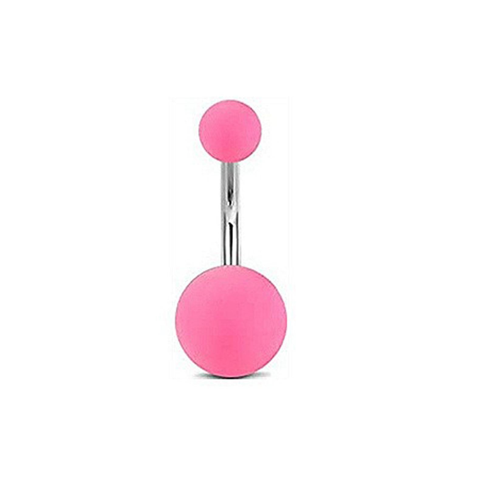 12Pcs Belly Button Rings Pink Navel Barbell Stud Trendy Navel Piercing Rings