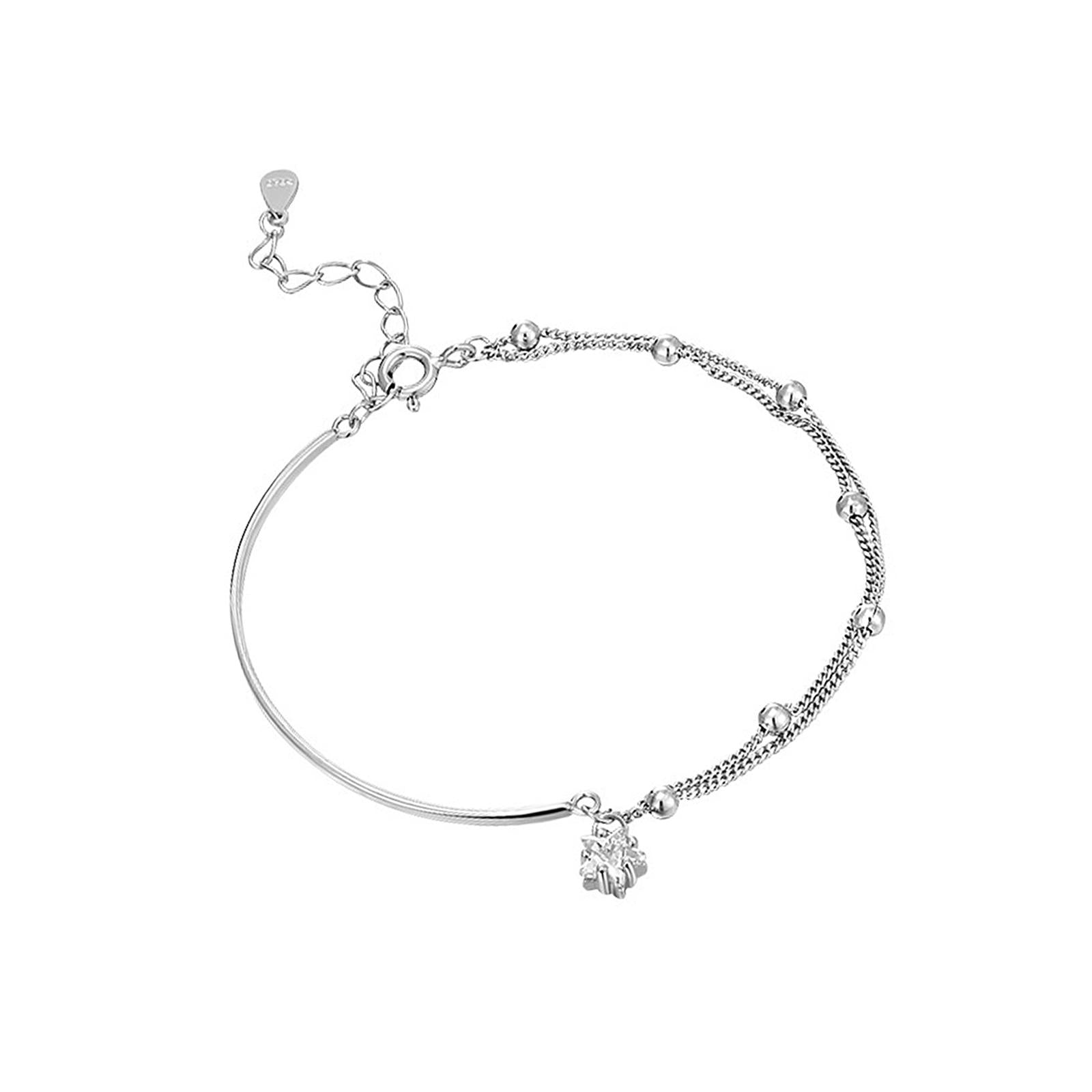Silver Star Bracelet Ladies Fashion Women Bracelet for Girlfriend Wife Party