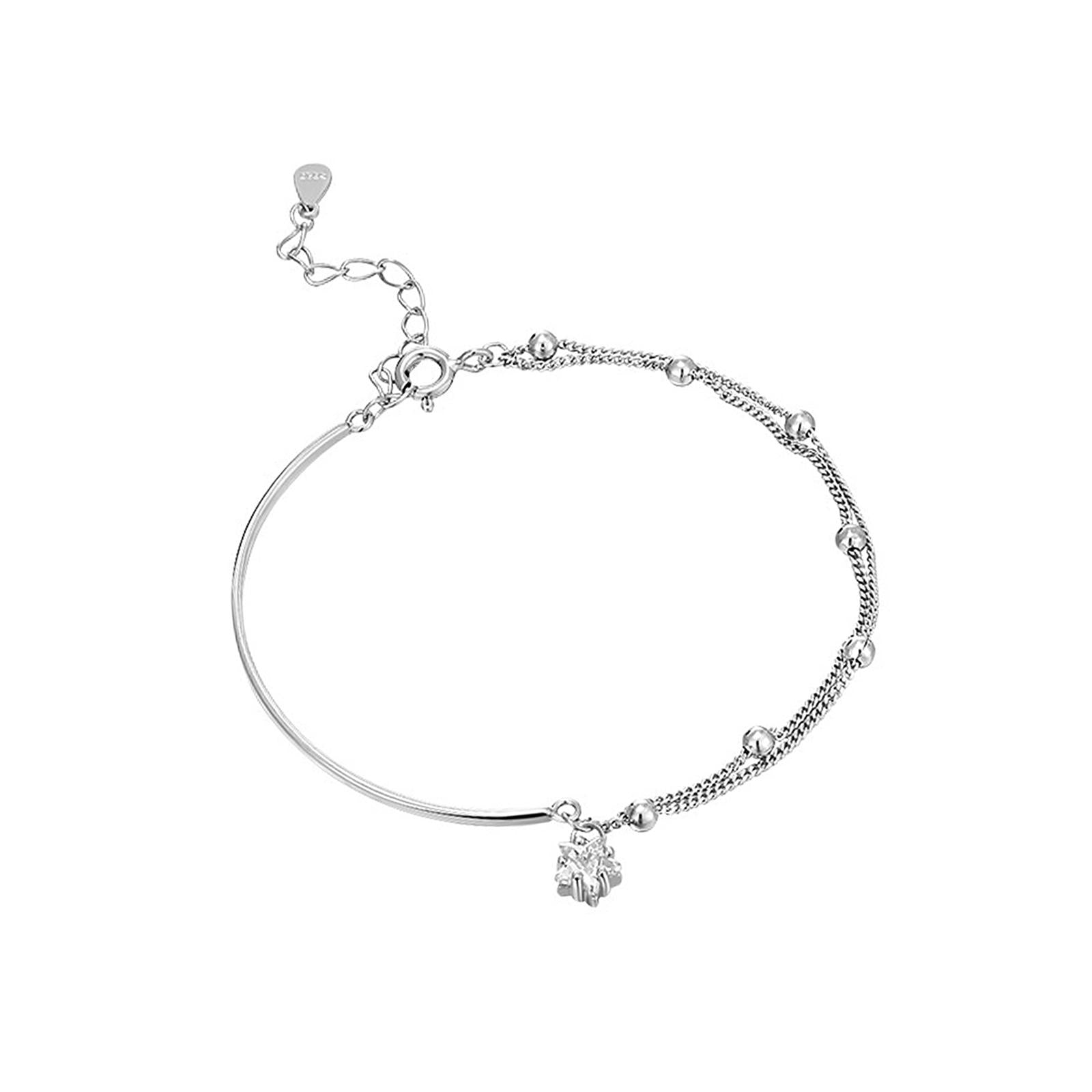 Silver Star Bracelet Ladies Fashion Women Bracelet for Girlfriend Wife Party