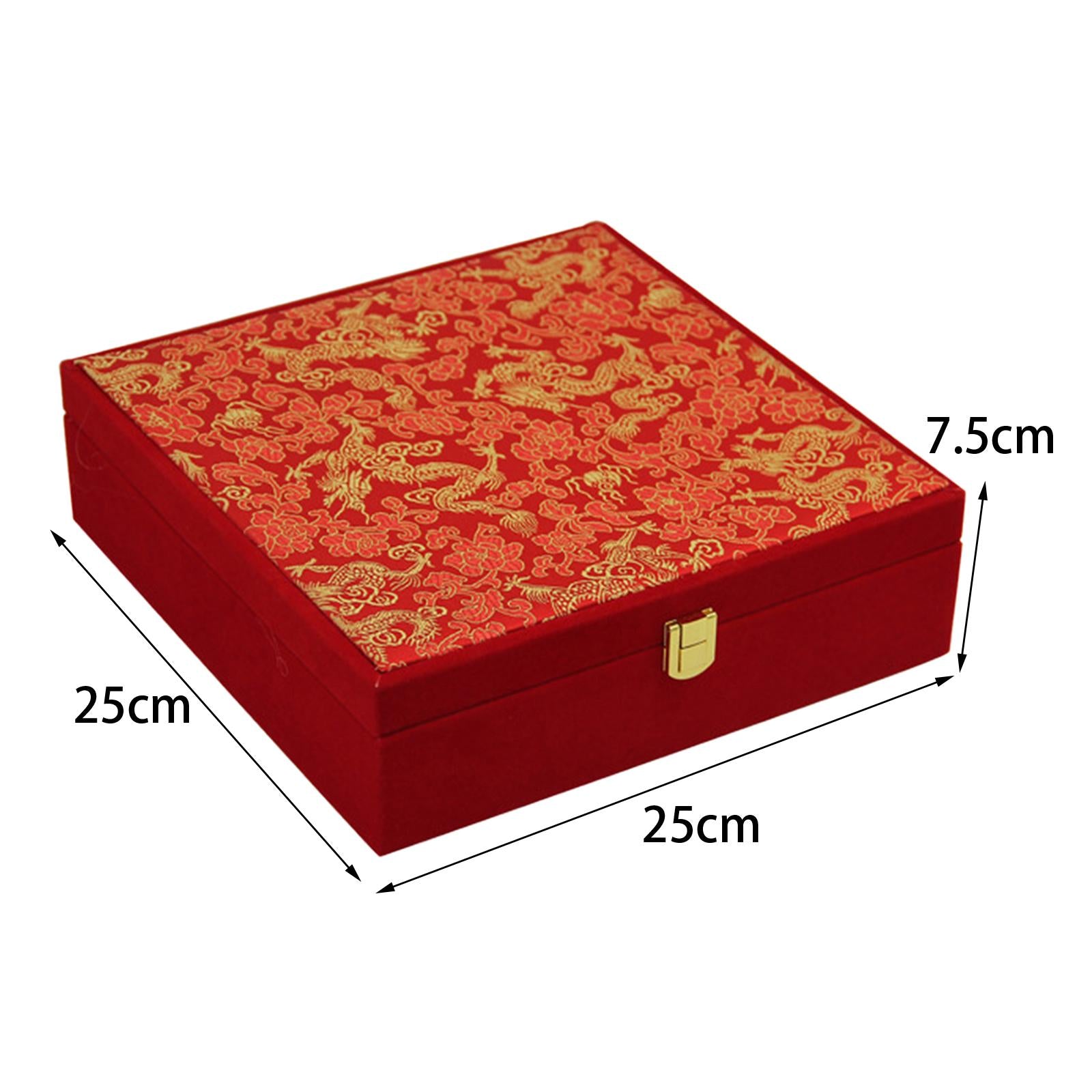 Wedding Jewelry Set Gift Box Red Velvet Jewelry Box for Valentine Gift Gifts 25cmx25cmx7.5cm