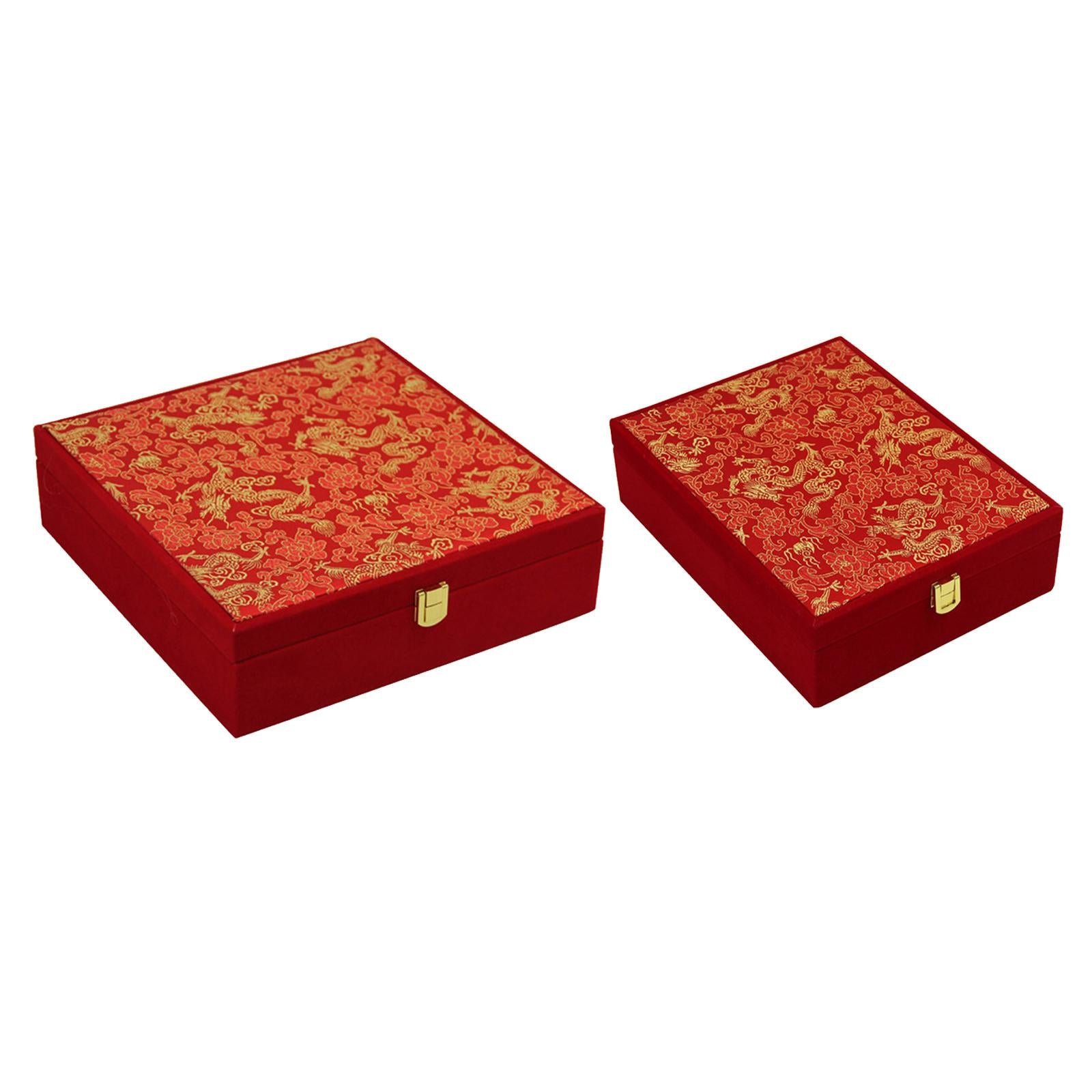 Wedding Jewelry Set Gift Box Red Velvet Jewelry Box for Valentine Gift Gifts 25cmx25cmx7.5cm