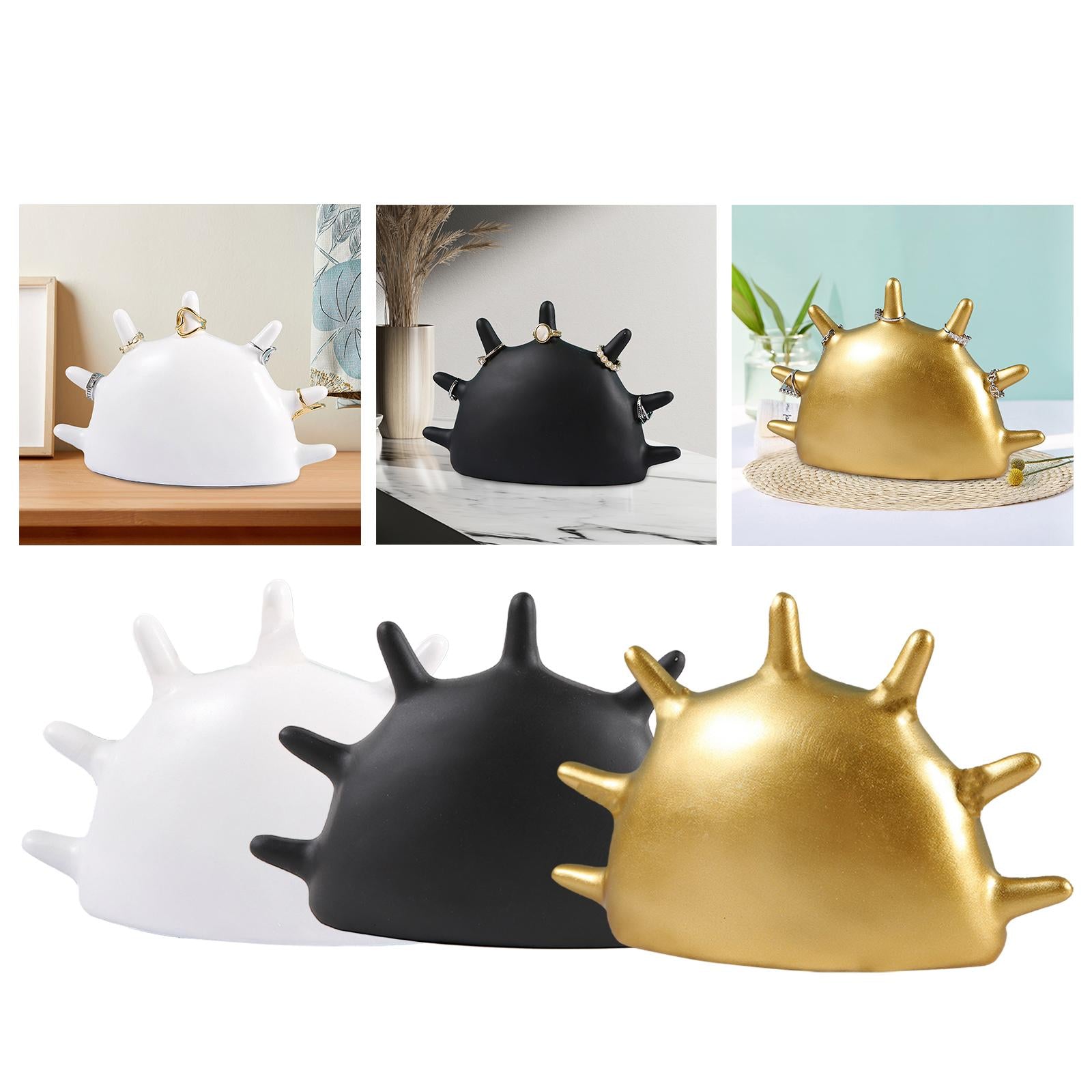 Fingertip Rings Stand Palm Shape Keys Trinket Tray for Cabinet Bathroom Table white