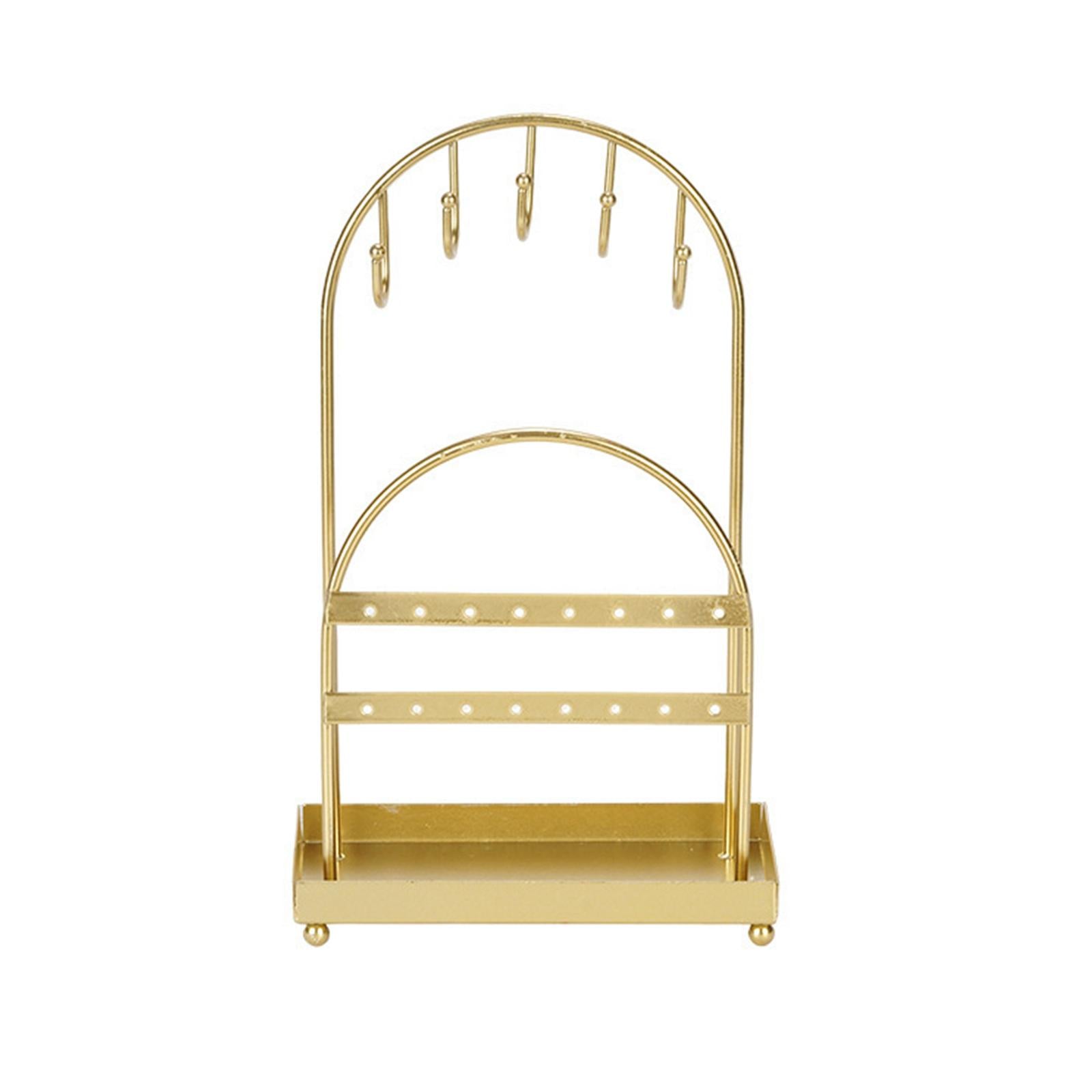 Jewelry Jewelry Display Stand 5 Hooks Organizer with 16 Holes Jewelry Holder