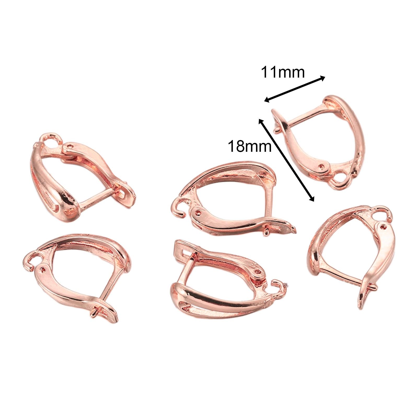 4x6x Earring French Hooks Jewelry Making Earwire for Pendant Earrings Birthday Rose Gold Round