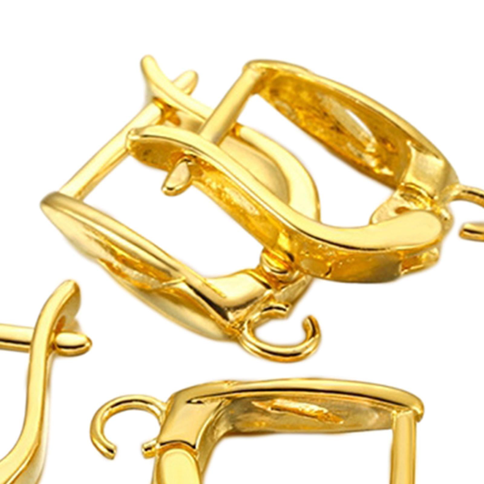6x Earring French Hooks Jewelry Making Earwire for Pendant Earrings Birthday Gold Square