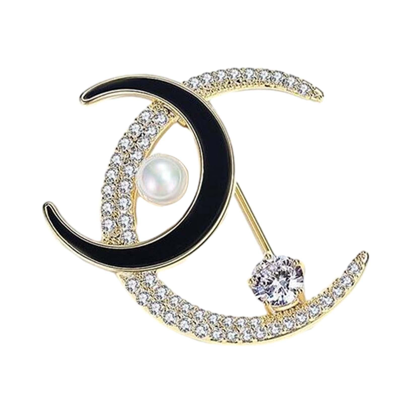 Moon Brooch Pin Fashion Scarf Pins Lapel Pin for Hat Gifts Bridal