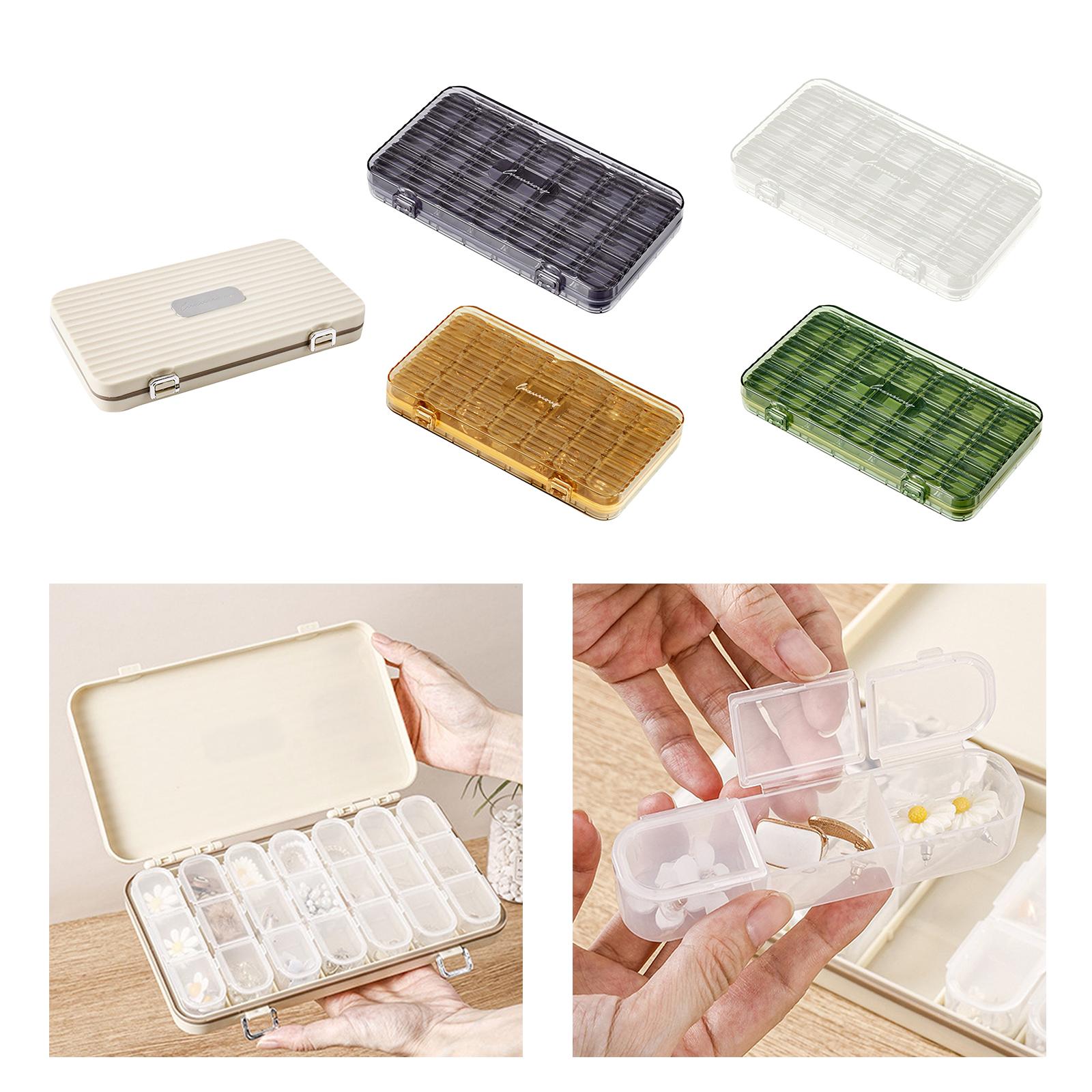 Jewelry Organizer Box Craft Storage Containers for Necklace Beads Tackle Box Beige