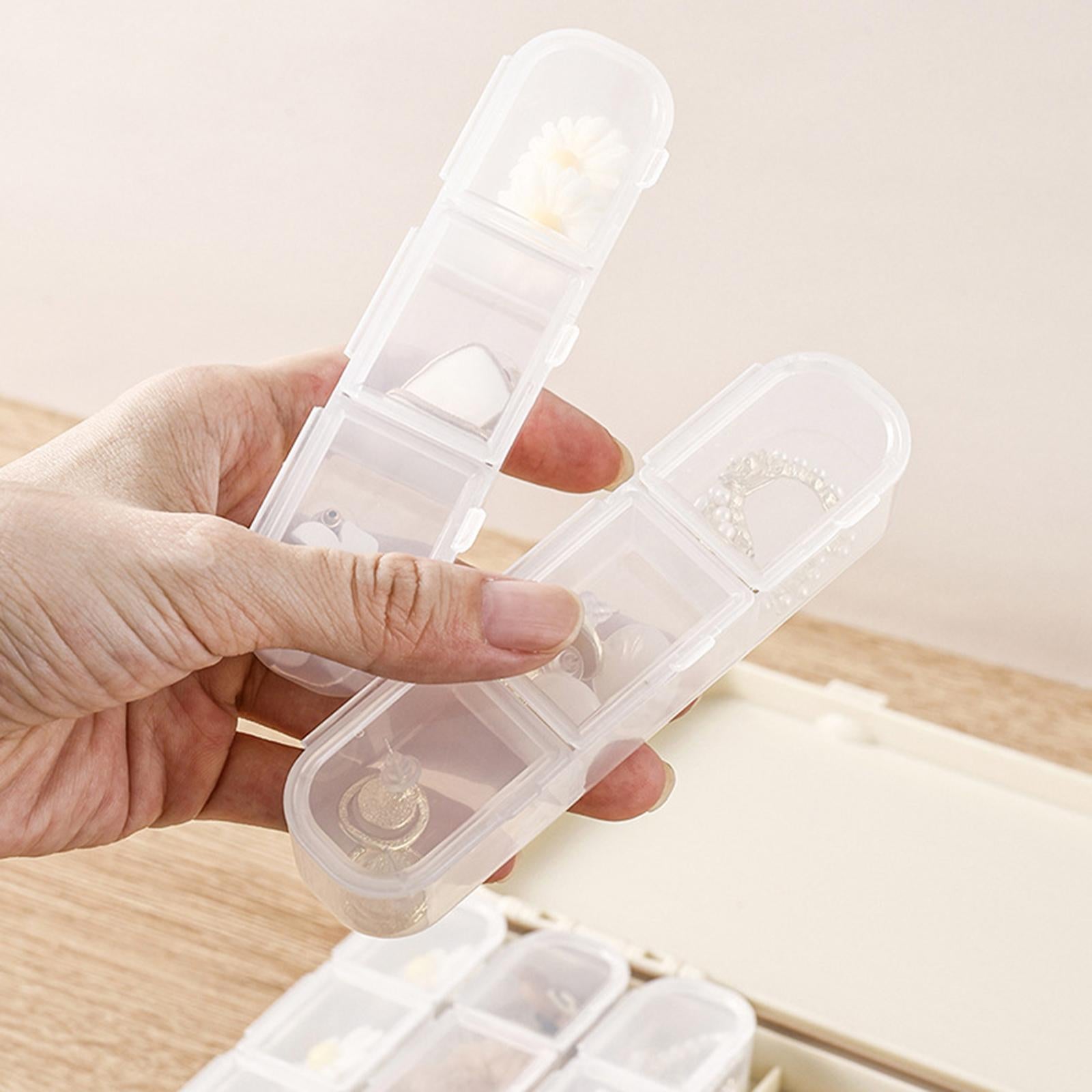 Jewelry Organizer Box Craft Storage Containers for Necklace Beads Tackle Box Beige