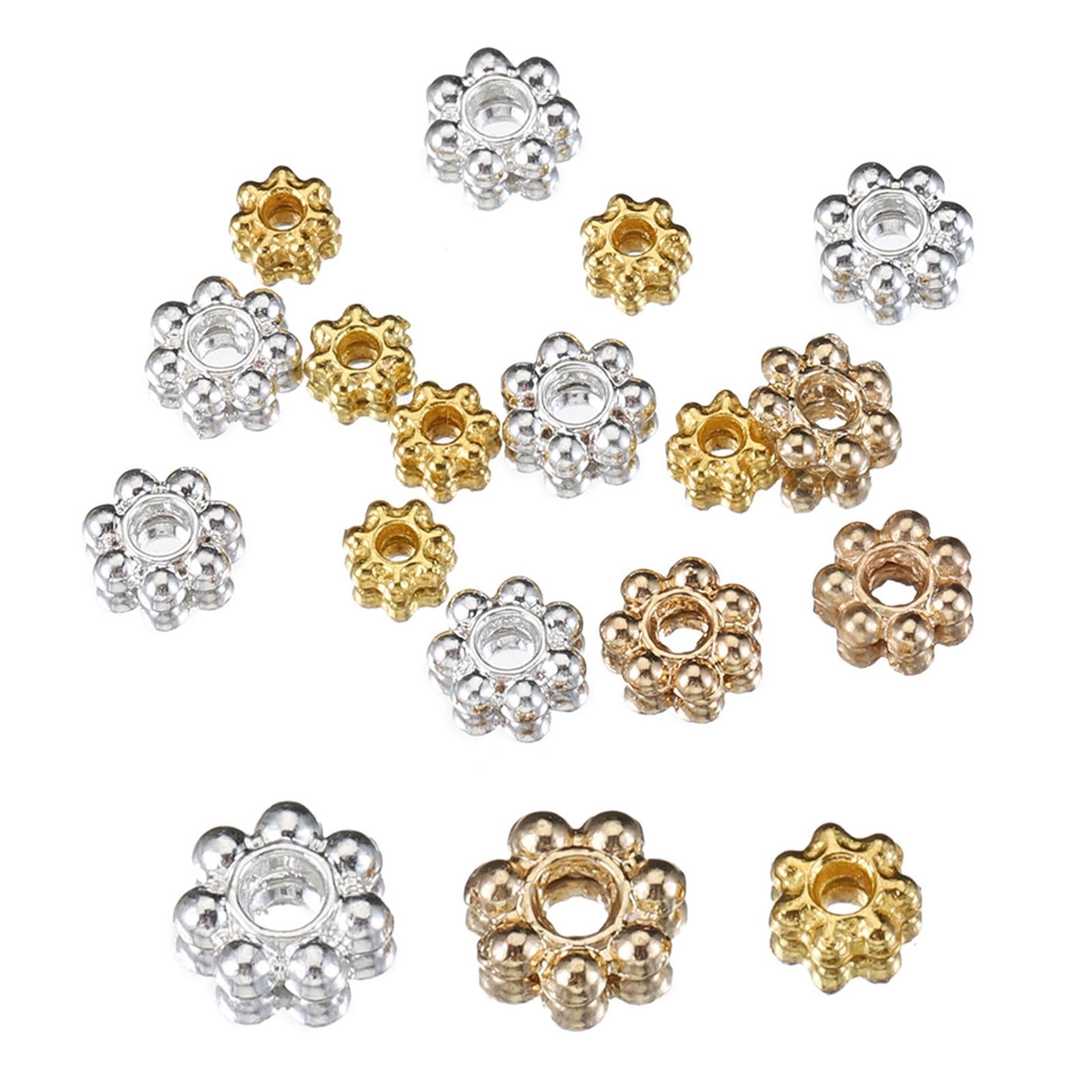 200Pcs Daisy Spacer Beads DIY 4mm for Jewelry Making Findings Rings Headband Gold Kc