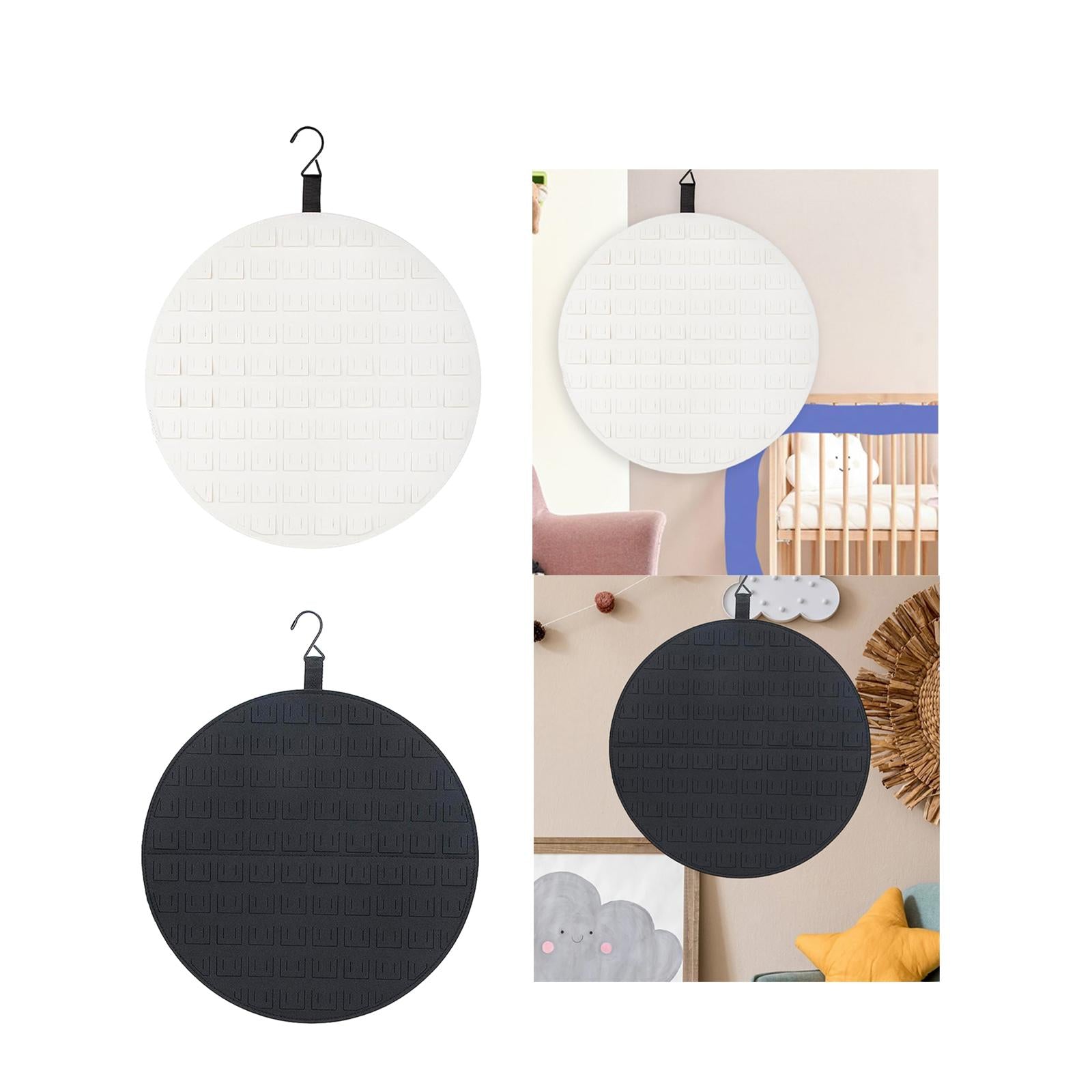 Hanging Brooch Pin Organizer Stand Felt Shelf Badge Hanging Earrings Storage White