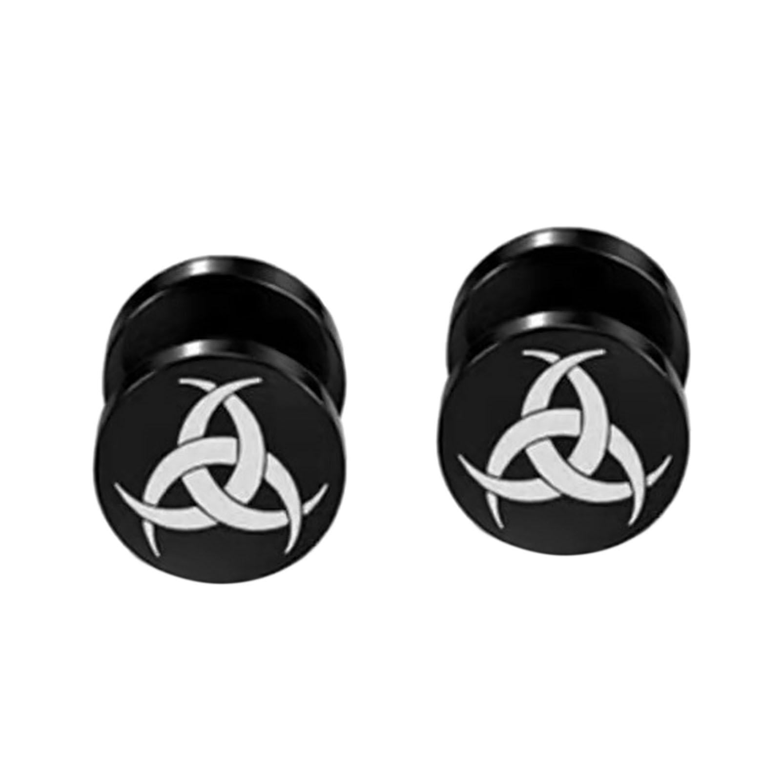 Stylish Stud Earrings for Men Women Metal Round Ear Studs Piercing Jewelry Style D