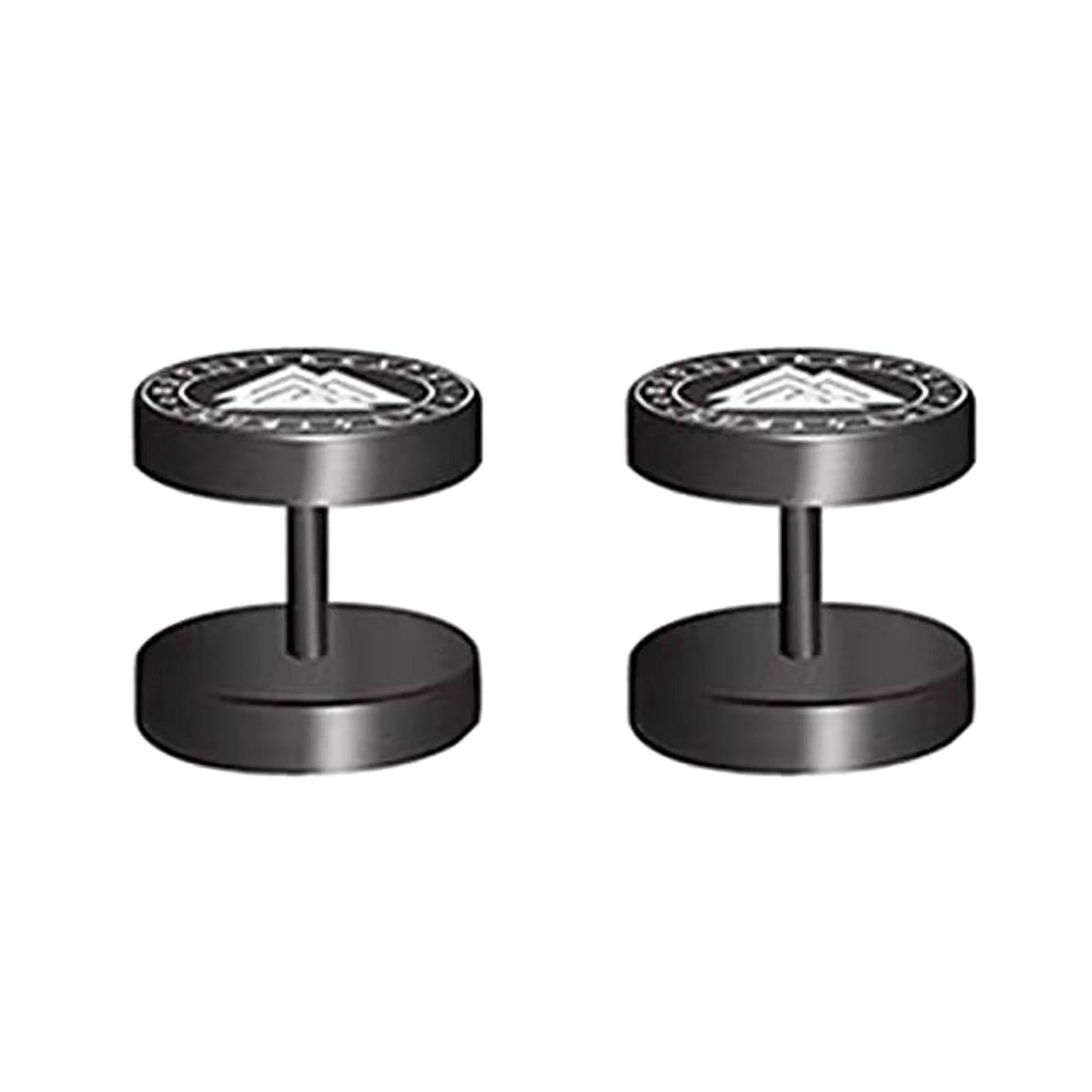 Stylish Stud Earrings for Men Women Metal Round Ear Studs Piercing Jewelry Style I