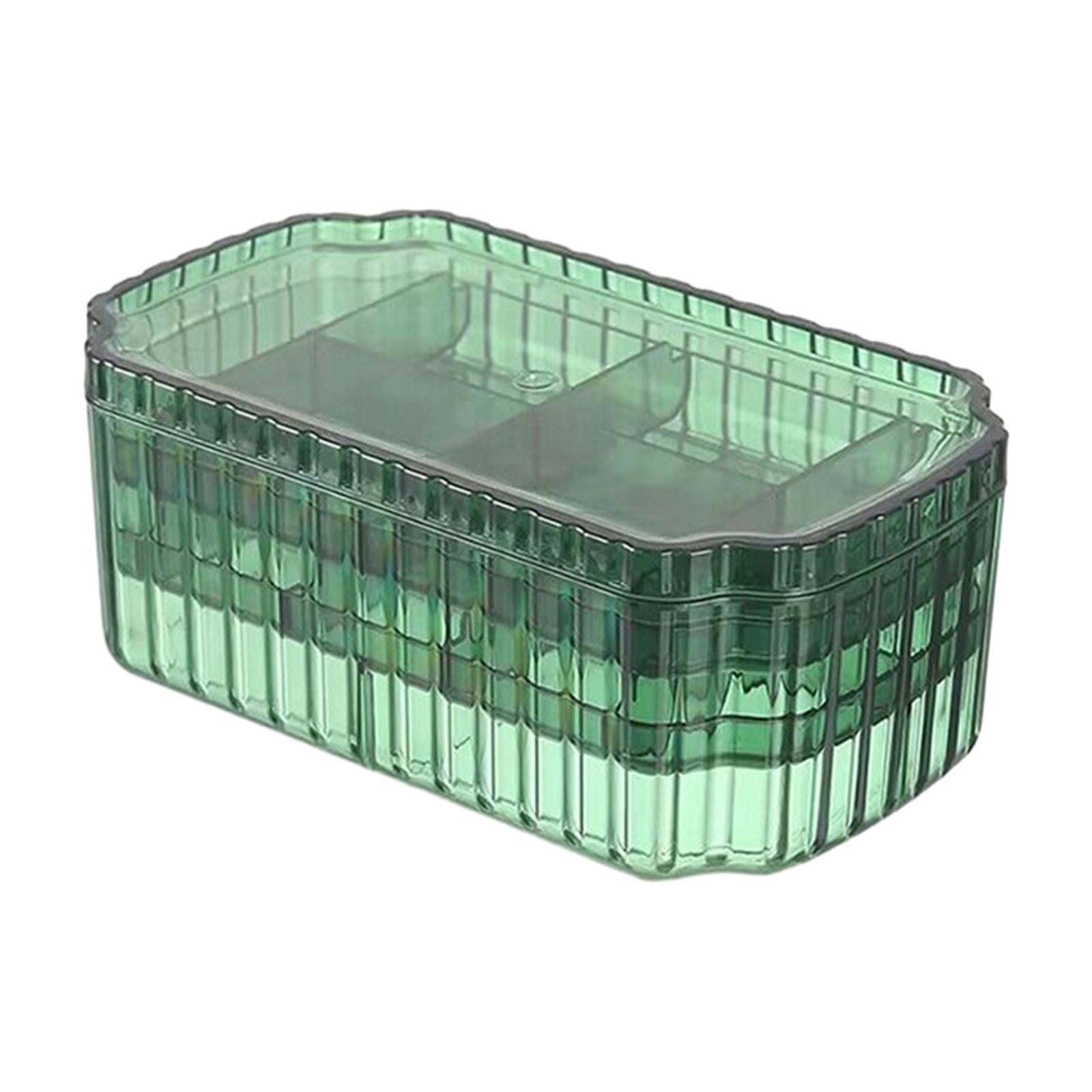 Jewelry Storage Box Earring Tray 3 Layer Jewelry Organizer Stylish for Women Green