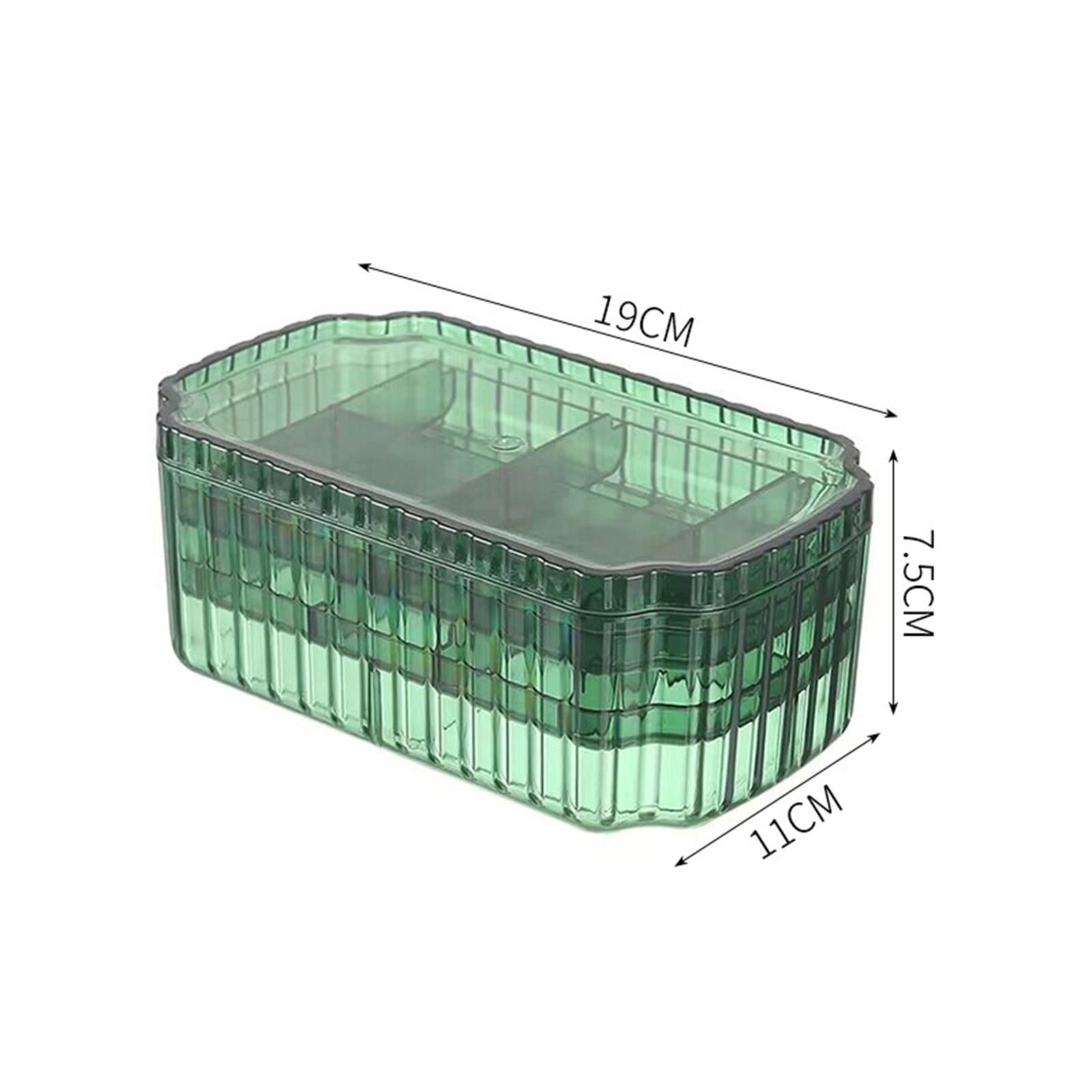 Jewelry Storage Box Earring Tray 3 Layer Jewelry Organizer Stylish for Women Green