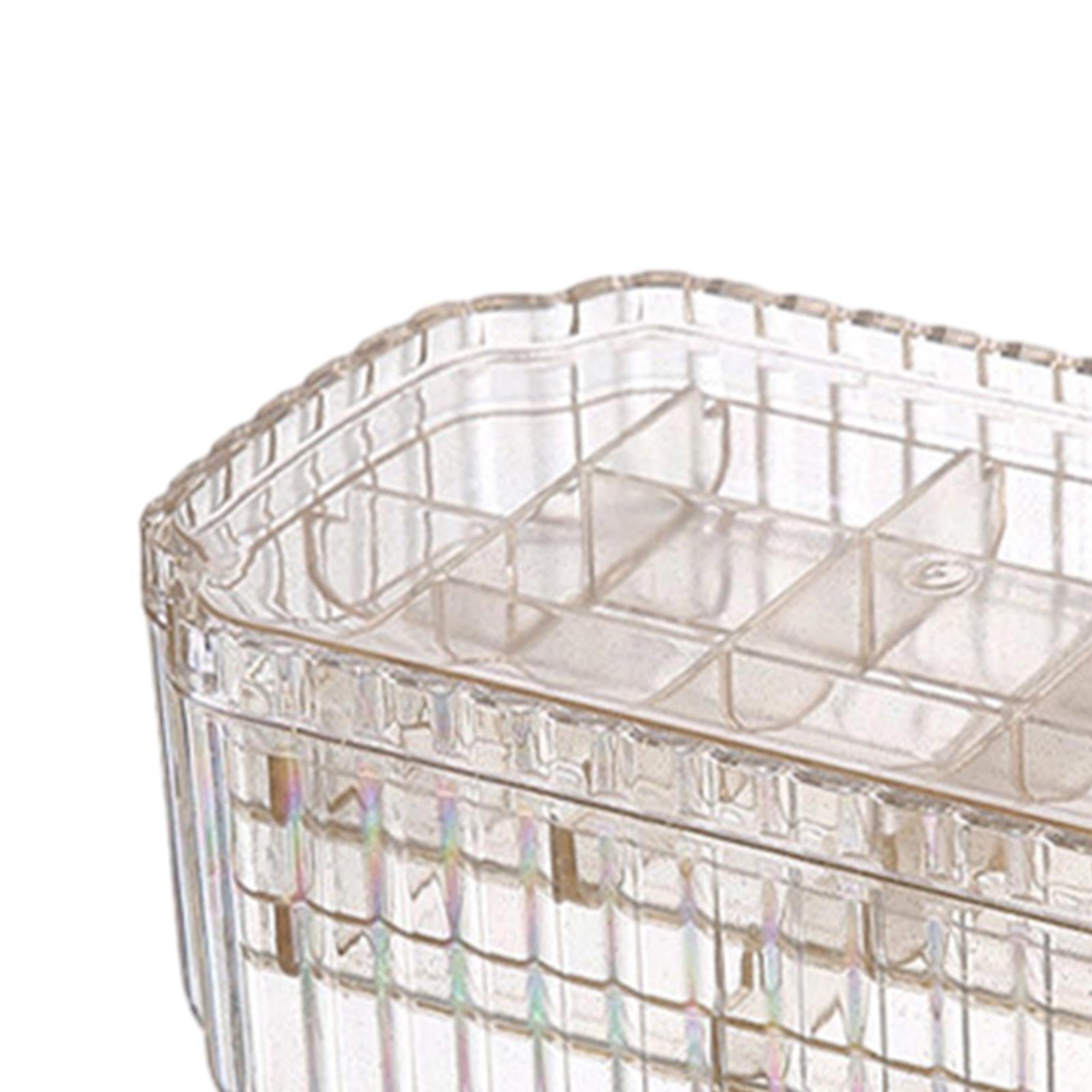 Jewelry Storage Box Earring Tray 3 Layer Jewelry Organizer Stylish for Women Clear Golden