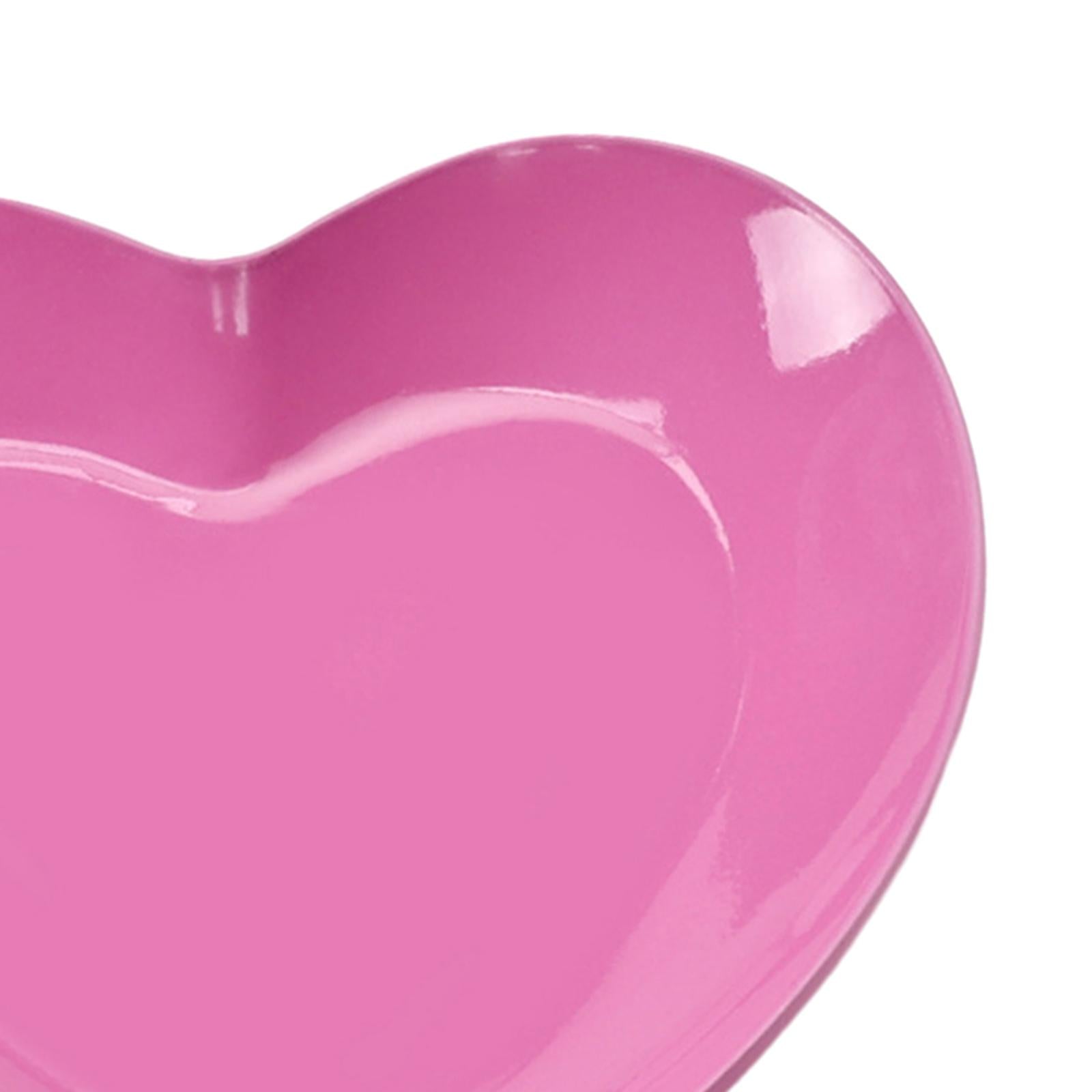 Jewelry Storage Tray Rings Earrings Organizer Metal Bedroom Heart Shape Tray Dark Pink