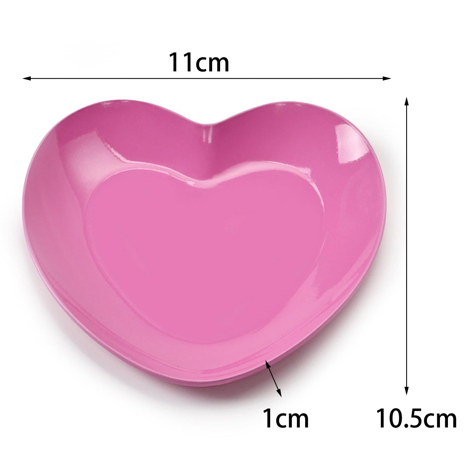 Jewelry Storage Tray Rings Earrings Organizer Metal Bedroom Heart Shape Tray Dark Pink