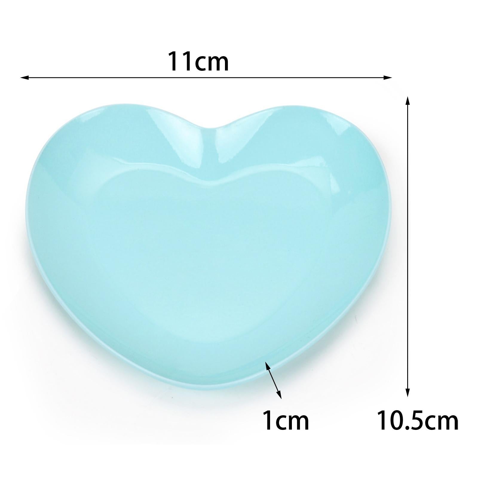 Jewelry Storage Tray Rings Earrings Organizer Metal Bedroom Heart Shape Tray Blue