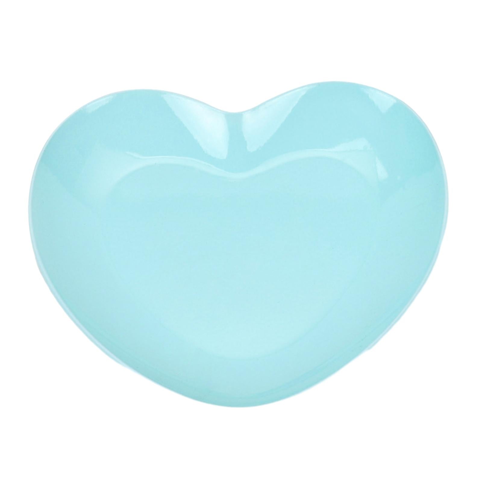 Jewelry Storage Tray Rings Earrings Organizer Metal Bedroom Heart Shape Tray Blue