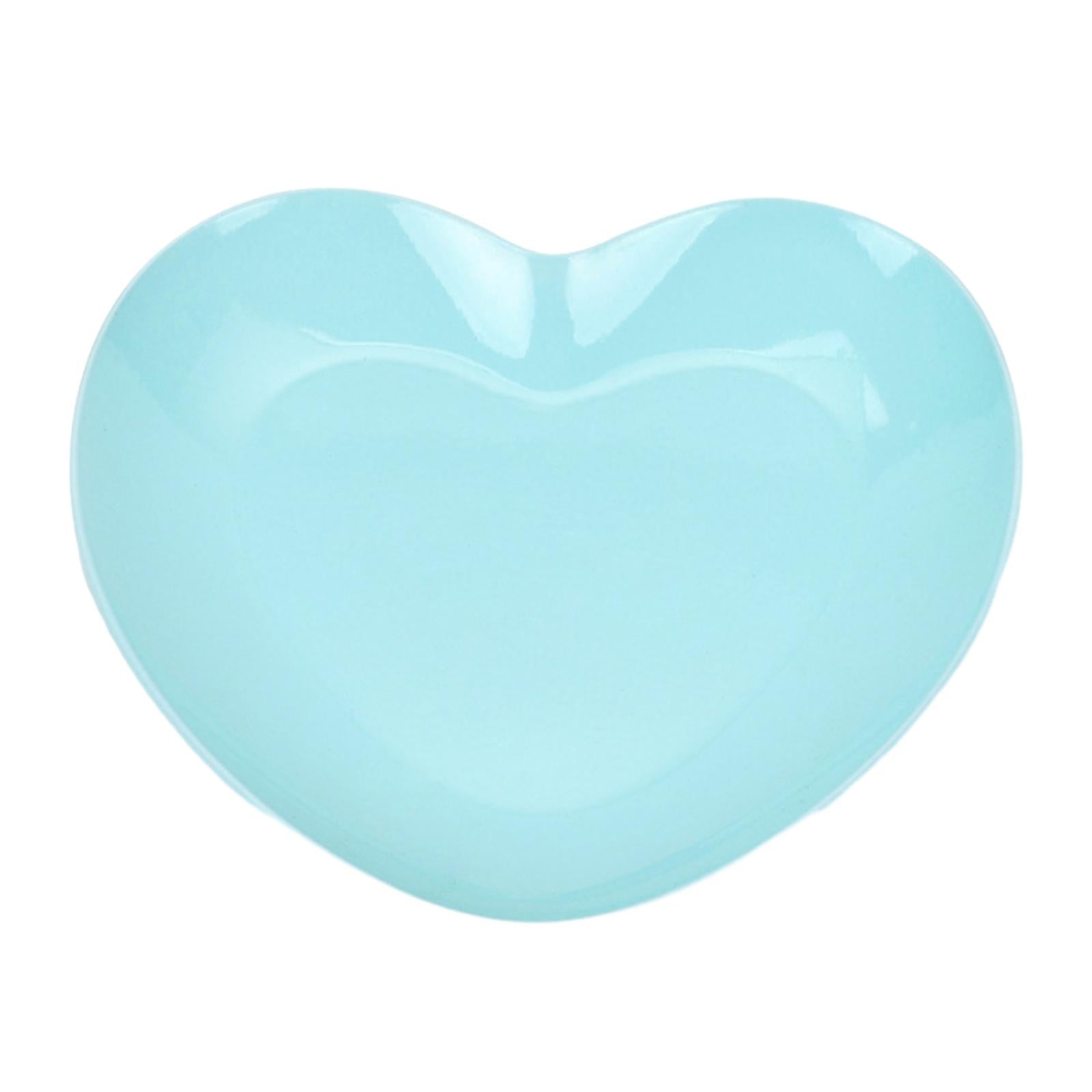 Jewelry Storage Tray Rings Earrings Organizer Metal Bedroom Heart Shape Tray Blue