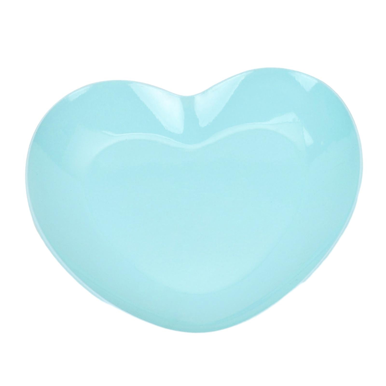 Jewelry Storage Tray Rings Earrings Organizer Metal Bedroom Heart Shape Tray Blue