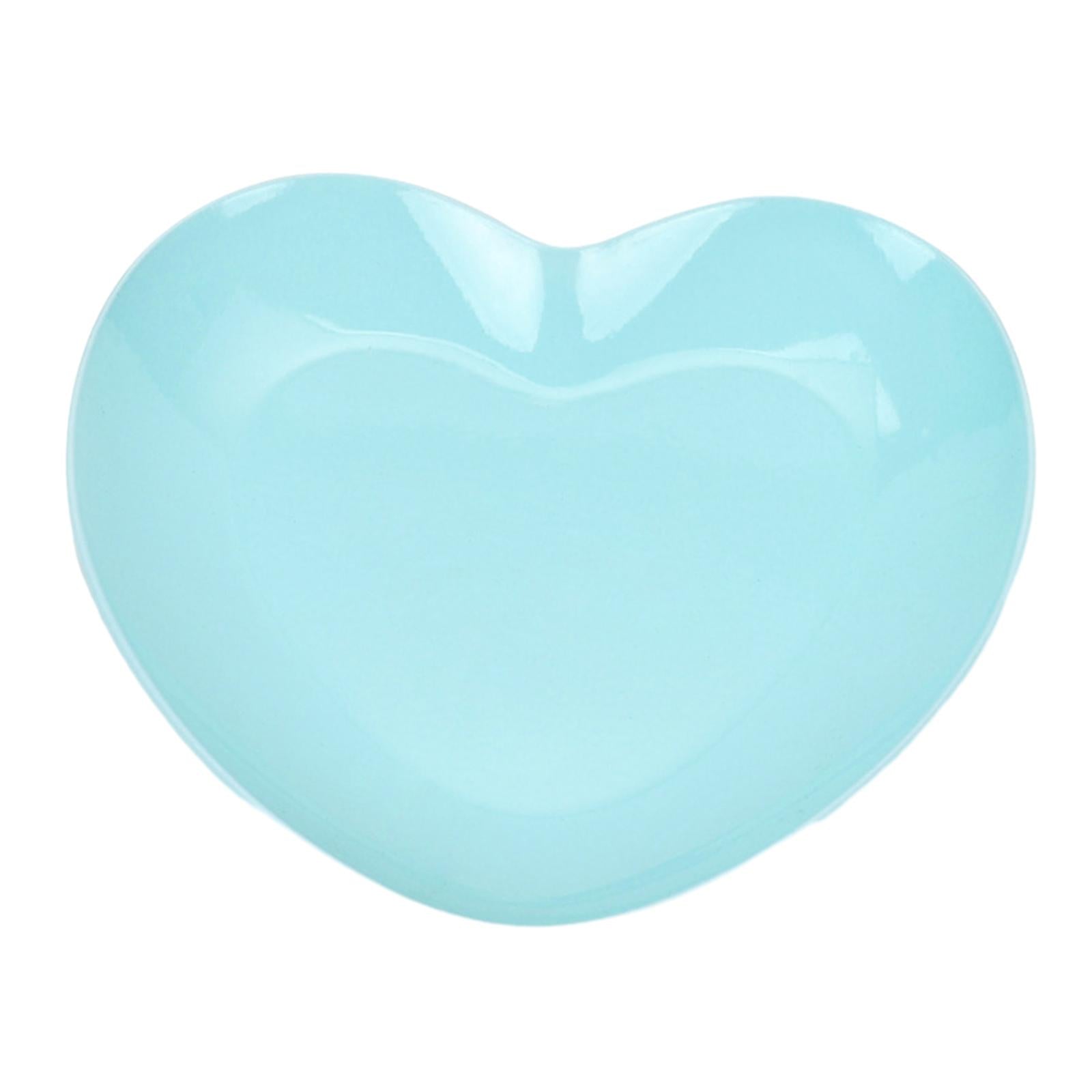 Jewelry Storage Tray Rings Earrings Organizer Metal Bedroom Heart Shape Tray Blue