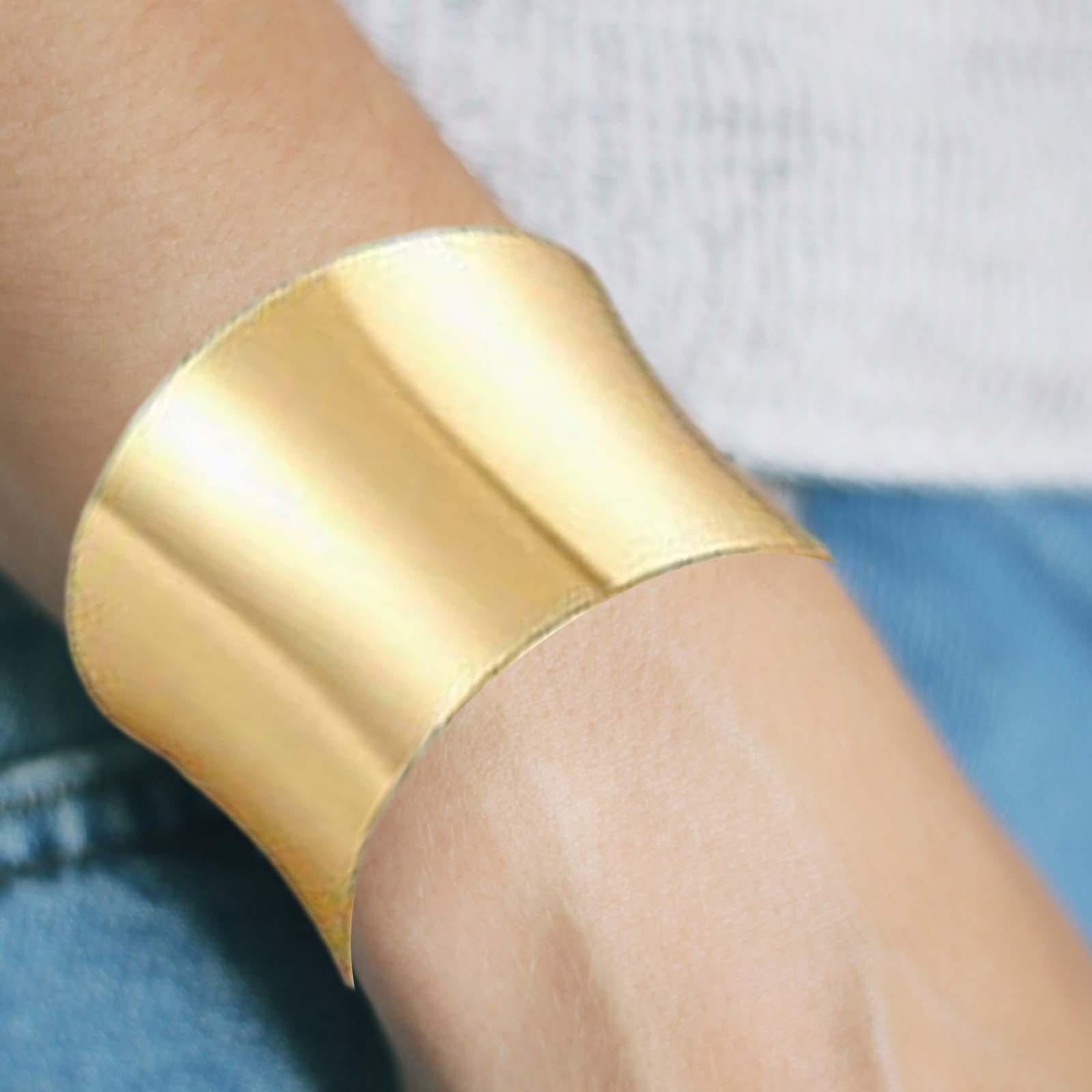 Bangle Bracelet for Women Decorative Shiny Wrist Cuff Bangle