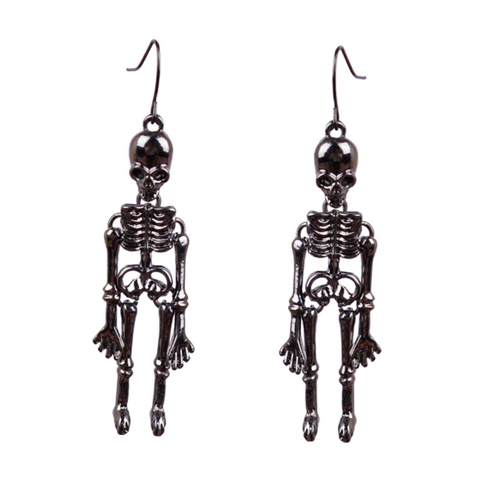 Gothic Earrings Horror Drop Earrings for Valentine's Day Wedding Anniversary gray and black