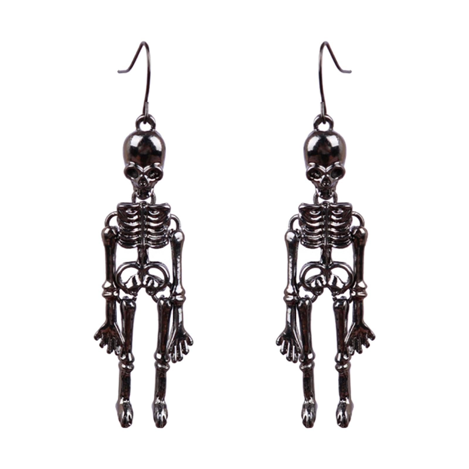 Gothic Earrings Horror Drop Earrings for Valentine's Day Wedding Anniversary gray and black