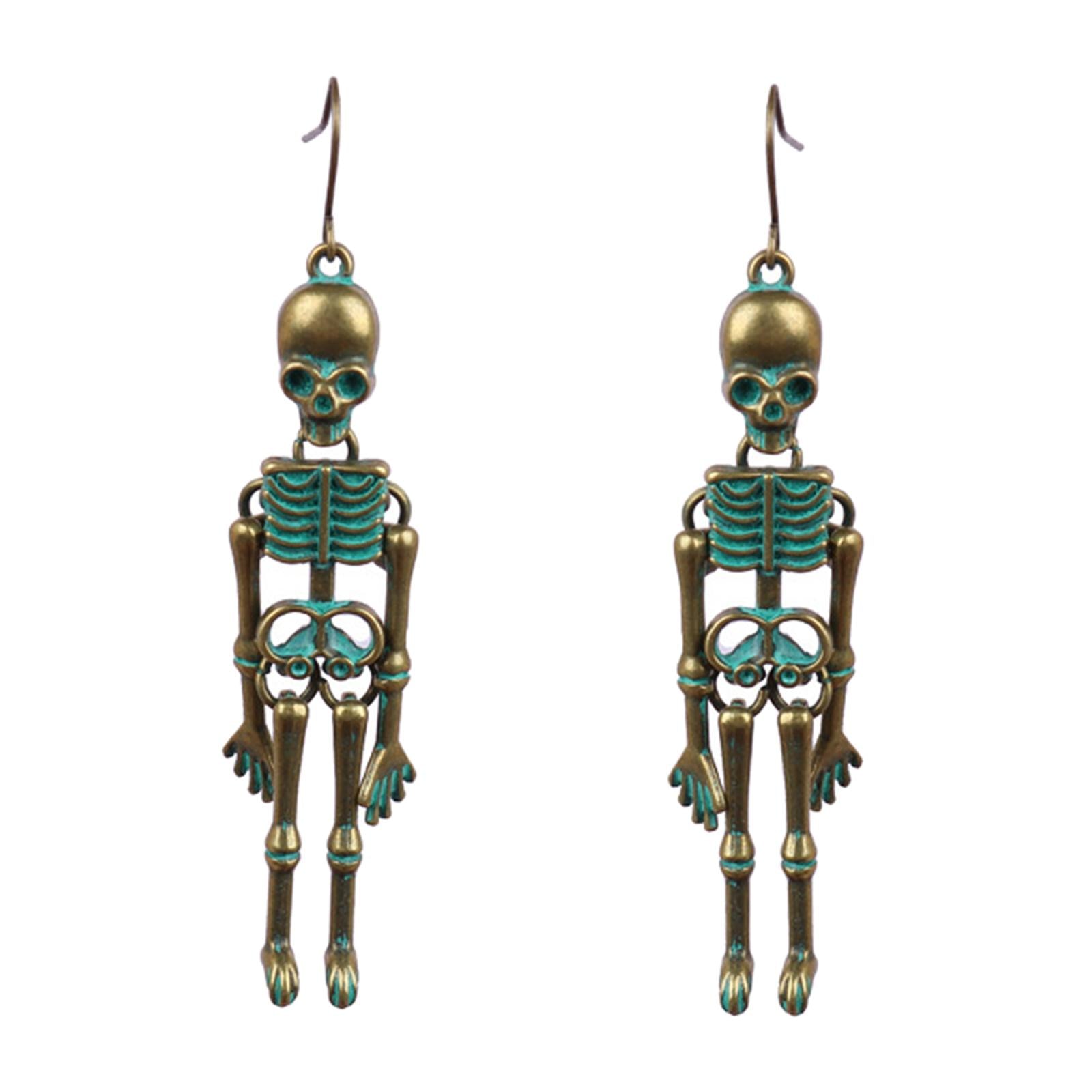 Gothic Earrings Horror Drop Earrings for Valentine's Day Wedding Anniversary retro green