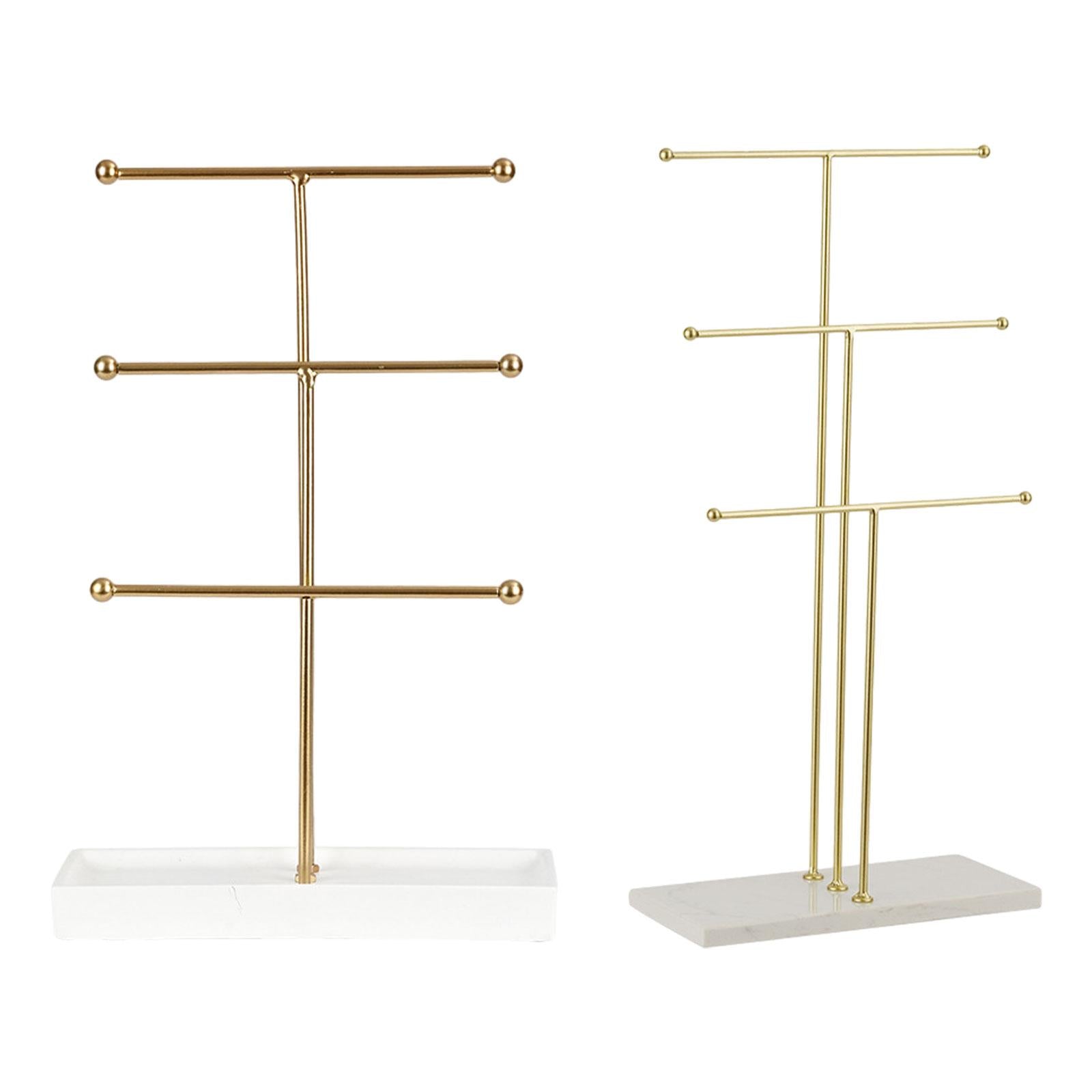 Jewelry Stand 3 Tiered Bars Women Show Rack Jewelry Storage Rack for Watches Density Board Base
