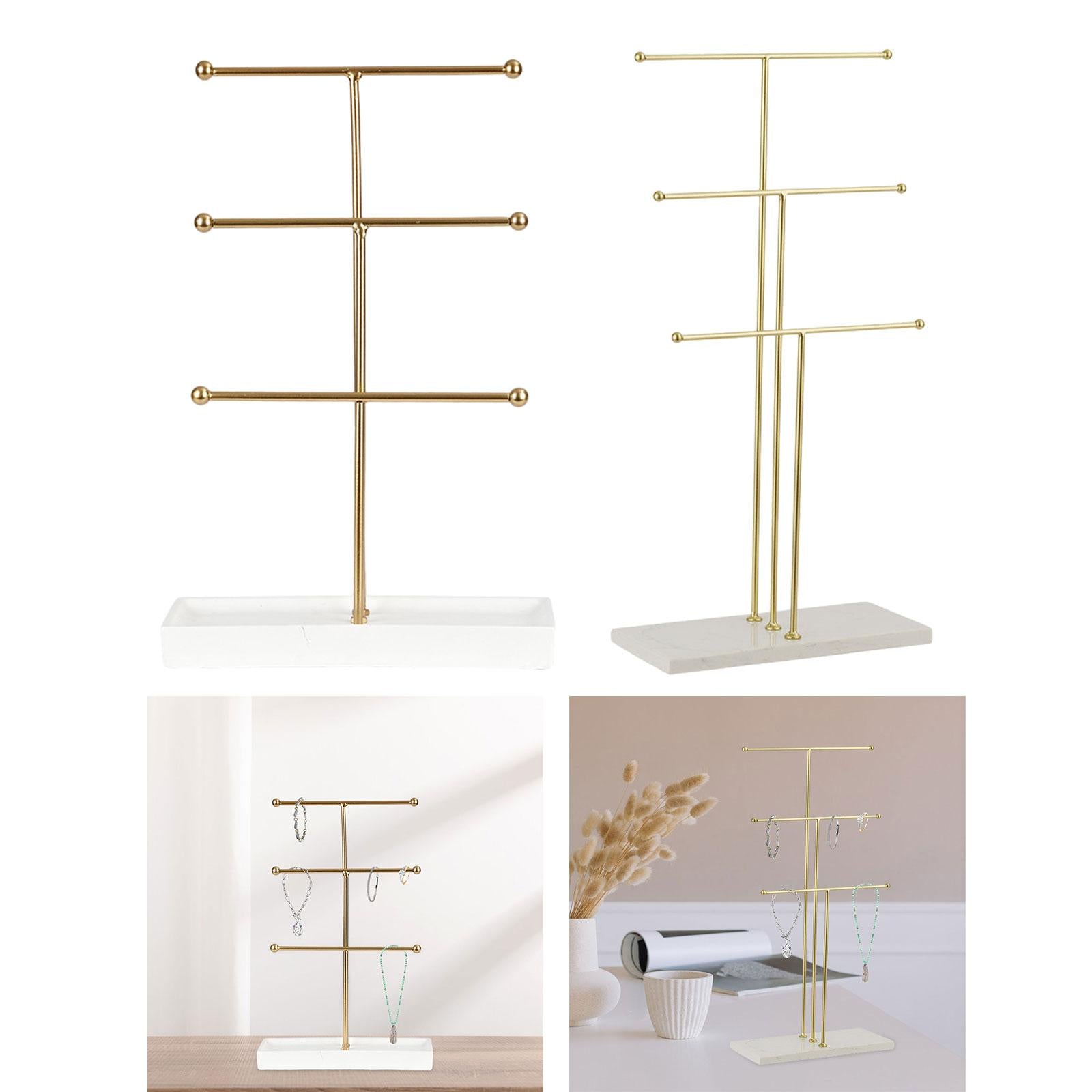 Jewelry Stand 3 Tiered Bars Women Show Rack Jewelry Storage Rack for Watches Density Board Base