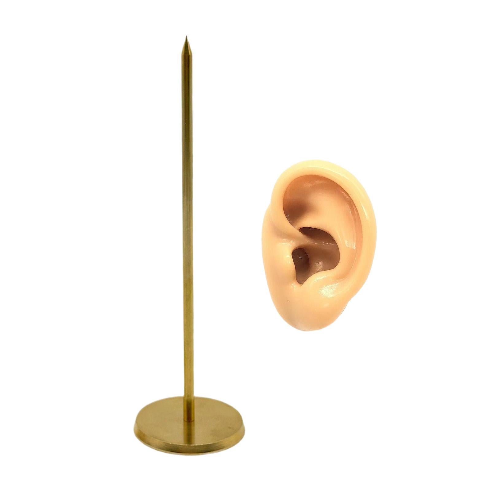 Earring Display Stand Ear Shaped Stud Holder Round Base Party Tabletop Decor Skin Color Left