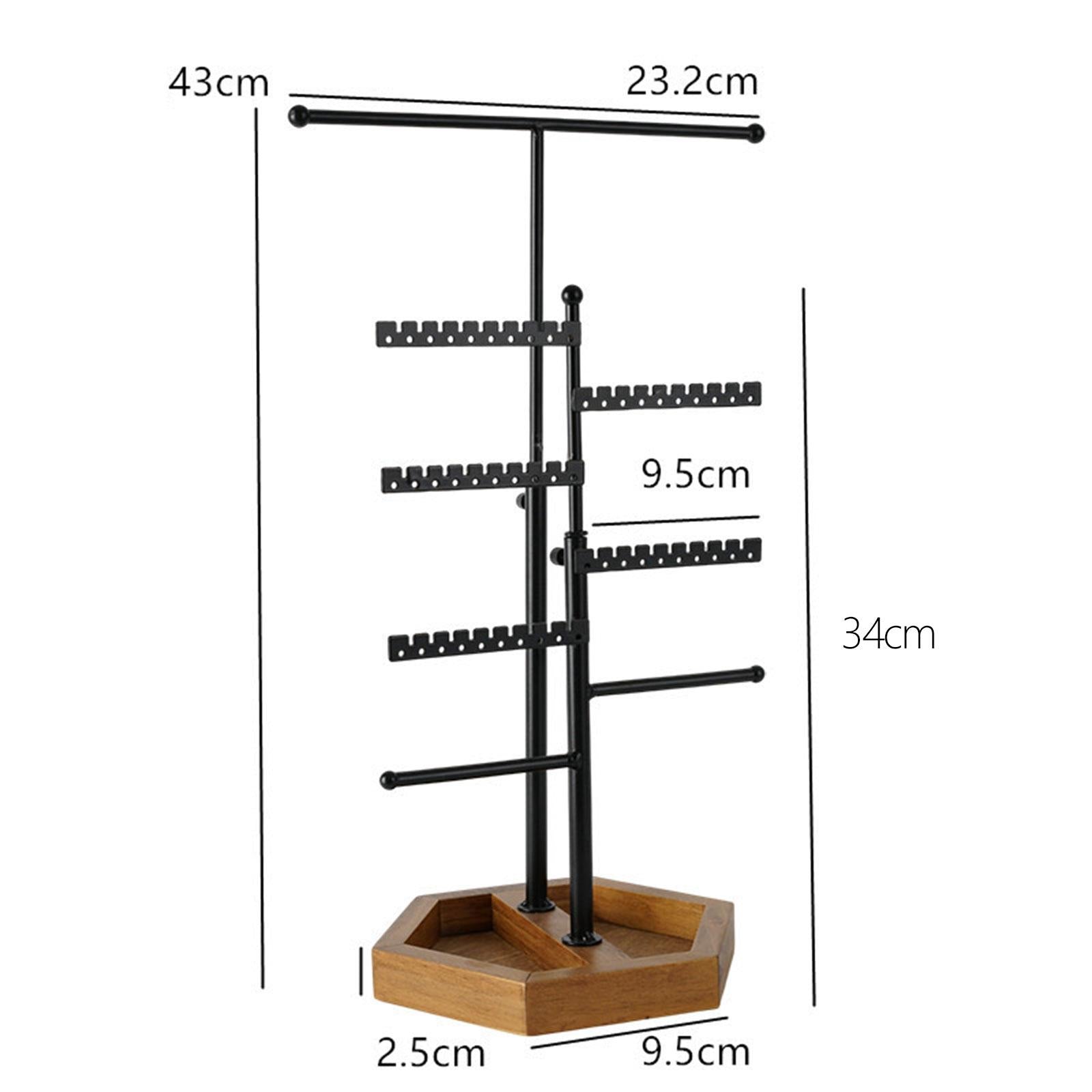 Jewelry Organizer with Hooks Necklaces Pendant Wood Storage Jewellery Holder