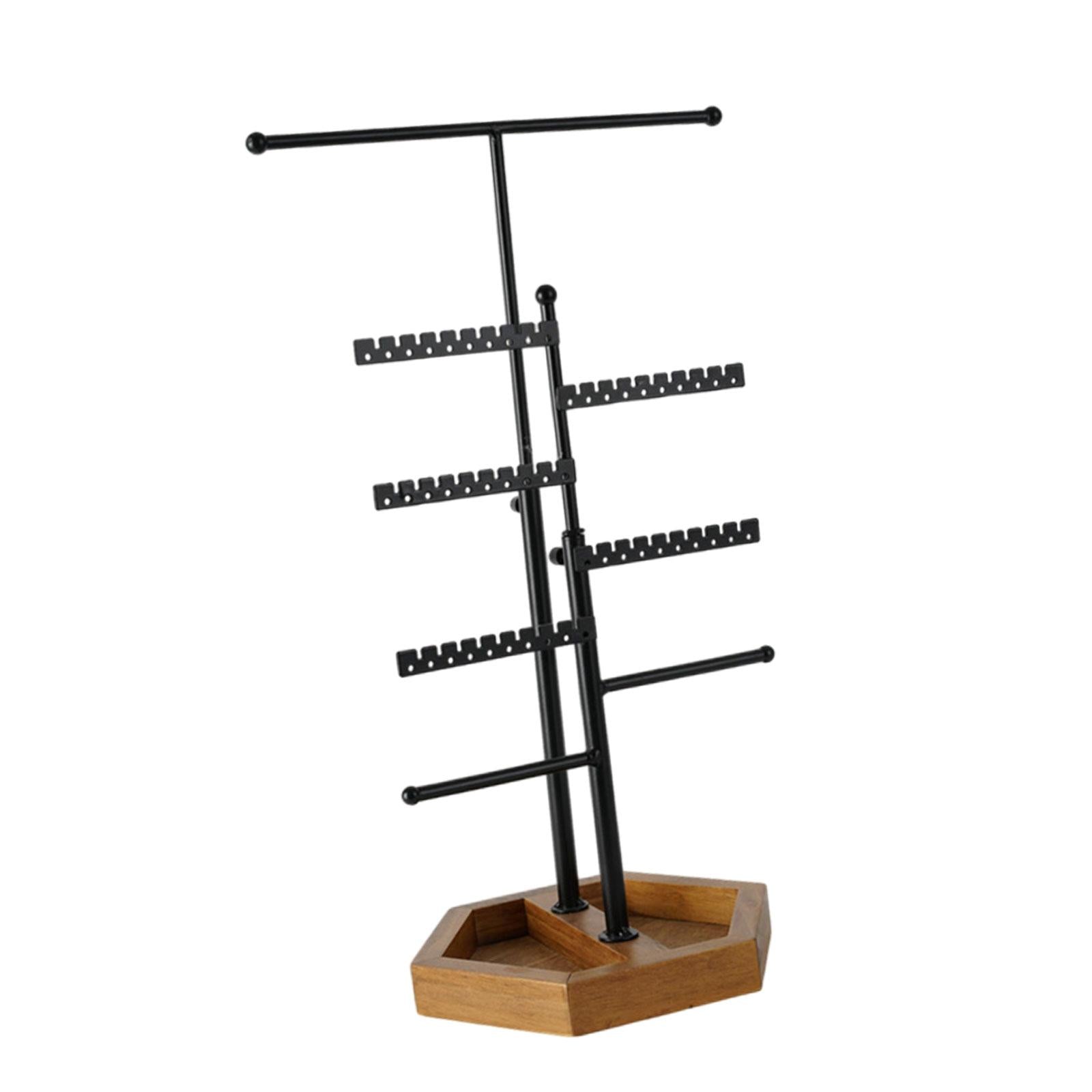 Jewelry Organizer with Hooks Necklaces Pendant Wood Storage Jewellery Holder