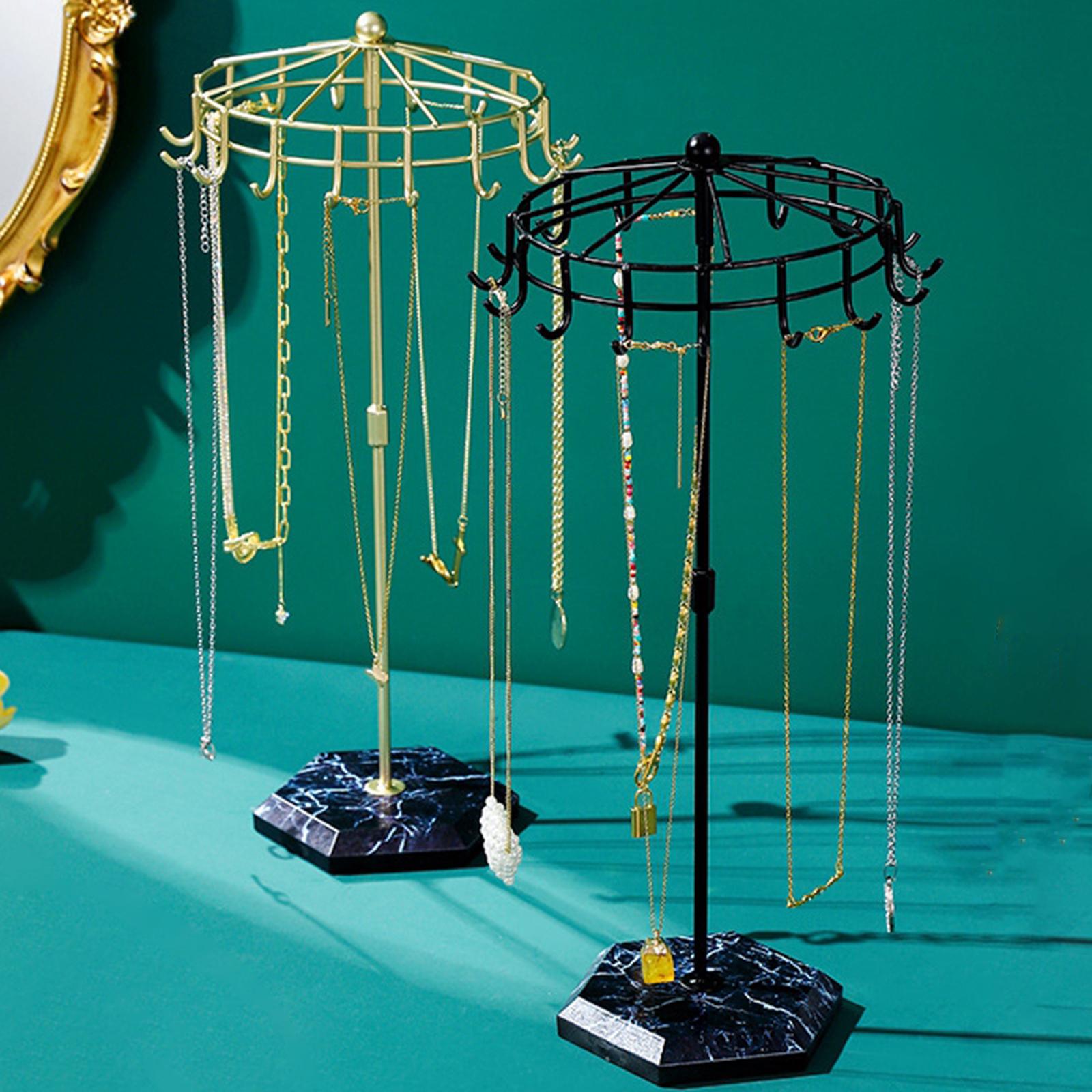 Jewelry Display Stand Necklace Holder for Showcase Home Vanity Retail Store Gold