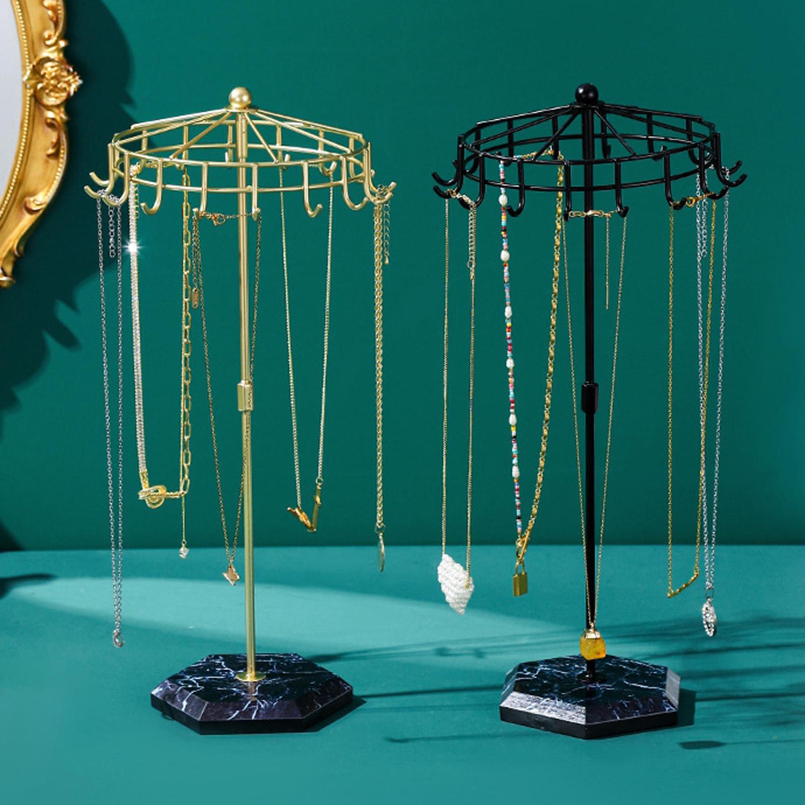 Jewelry Display Stand Necklace Holder for Showcase Home Vanity Retail Store Black