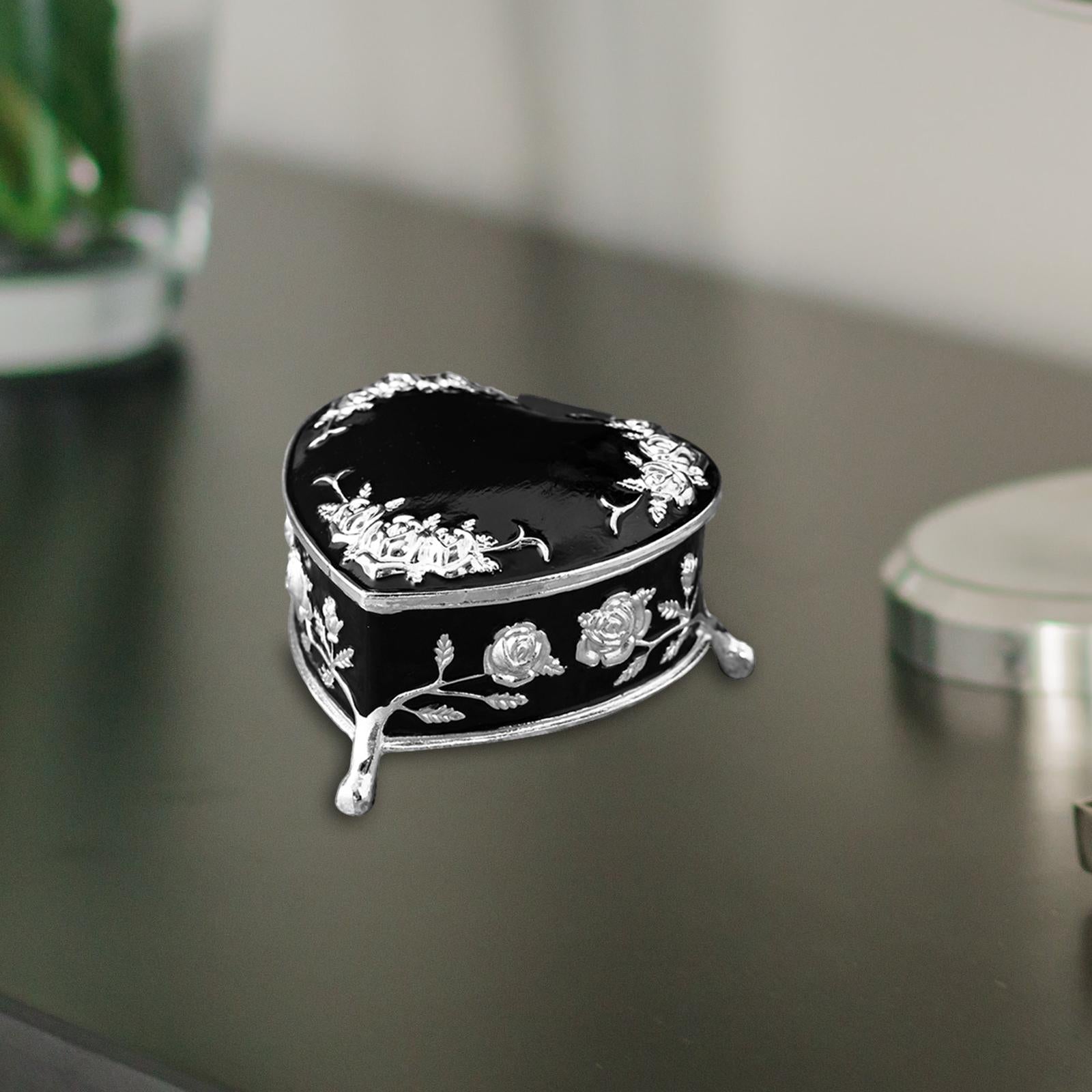 Decorative Storage Organizer Home Decor for Woman Valentine's Day Engagement Black