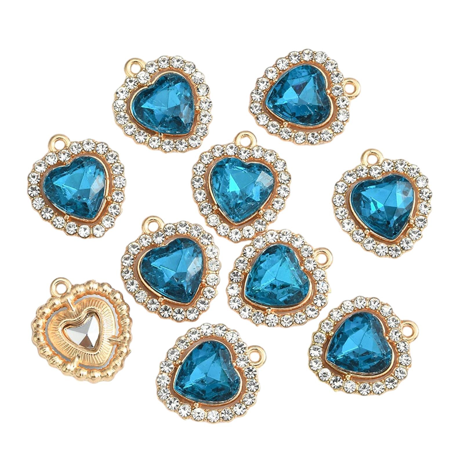 10x Charms Pendants Embellishments Flatback DIY for Wedding Hair Accessories Blue