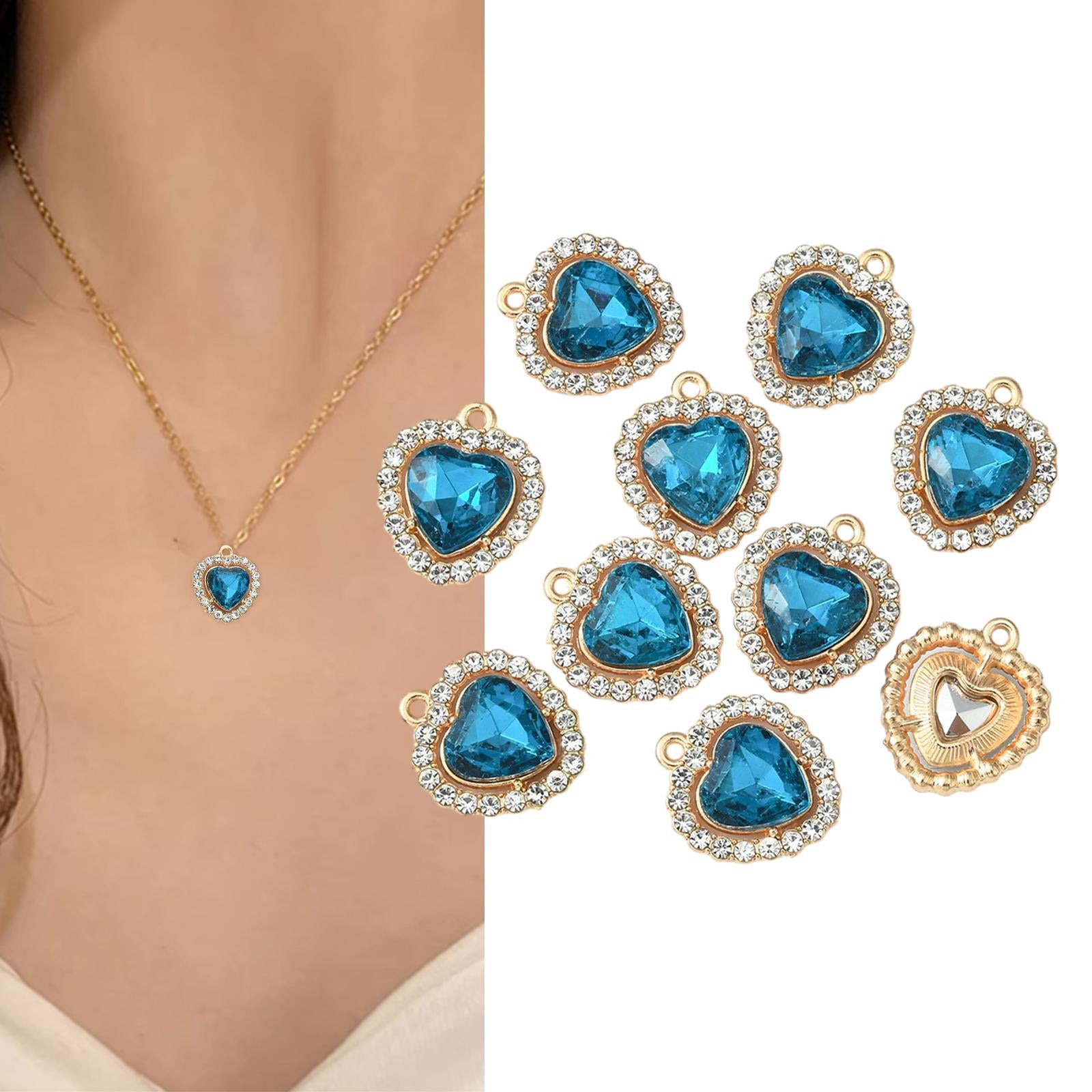 10x Charms Pendants Embellishments Flatback DIY for Wedding Hair Accessories Blue