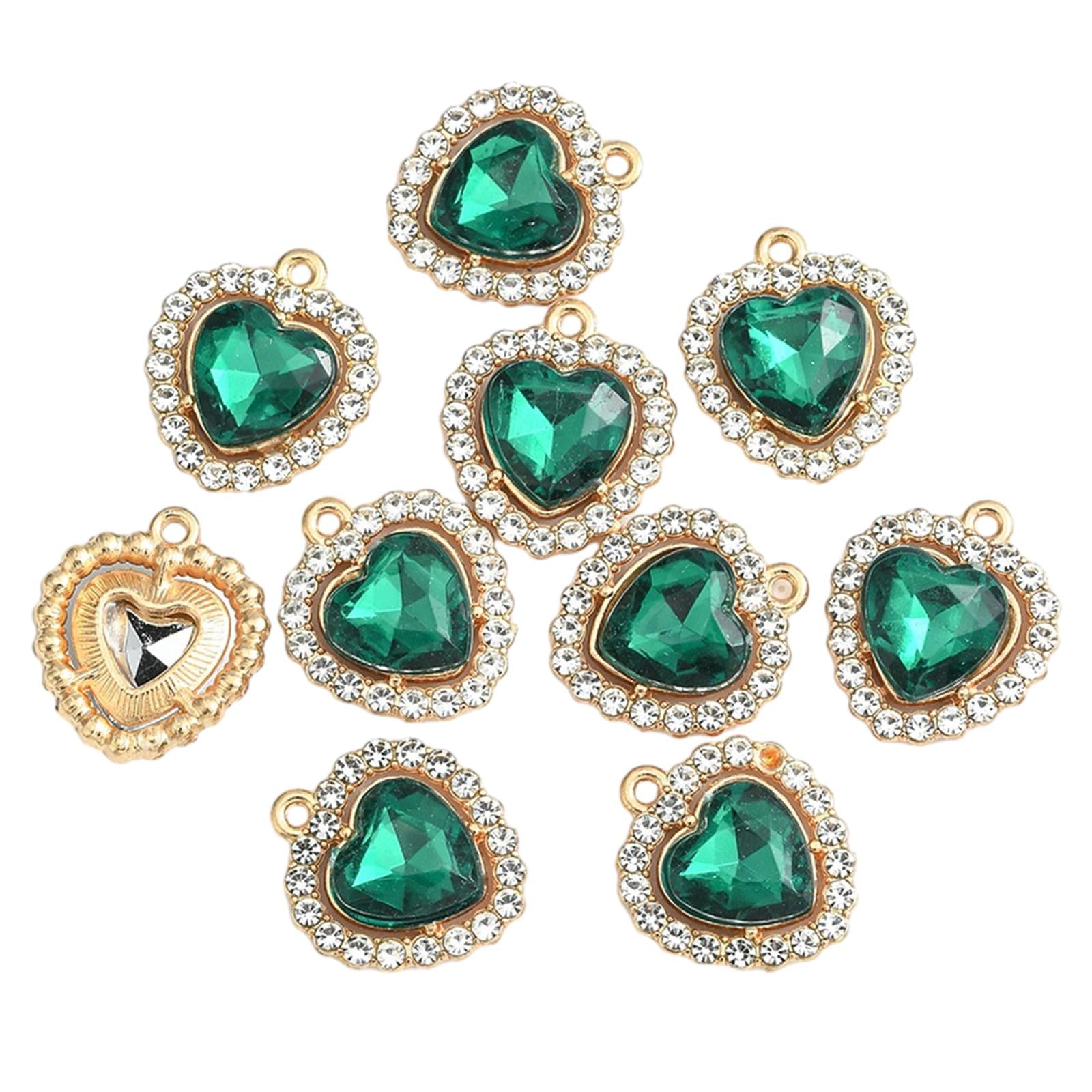 10x Charms Pendants Embellishments Flatback DIY for Wedding Hair Accessories Green