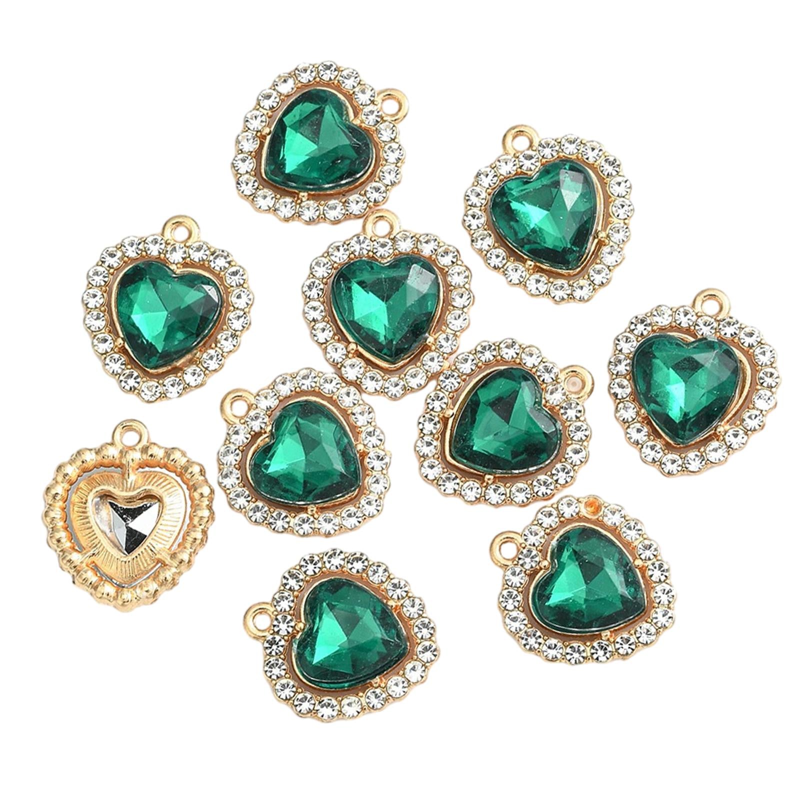 10x Charms Pendants Embellishments Flatback DIY for Wedding Hair Accessories Green