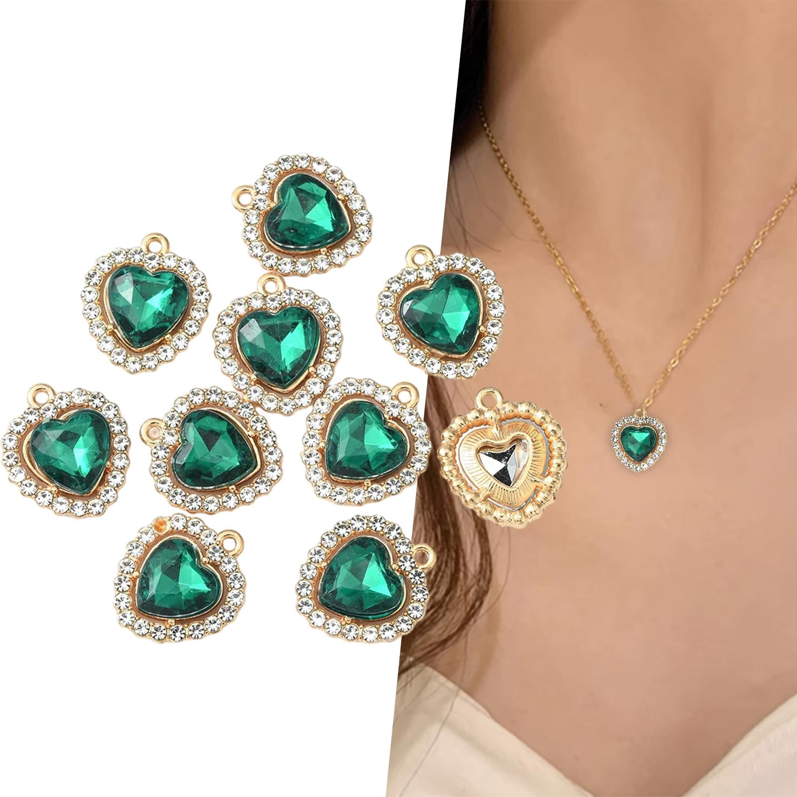 10x Charms Pendants Embellishments Flatback DIY for Wedding Hair Accessories Green