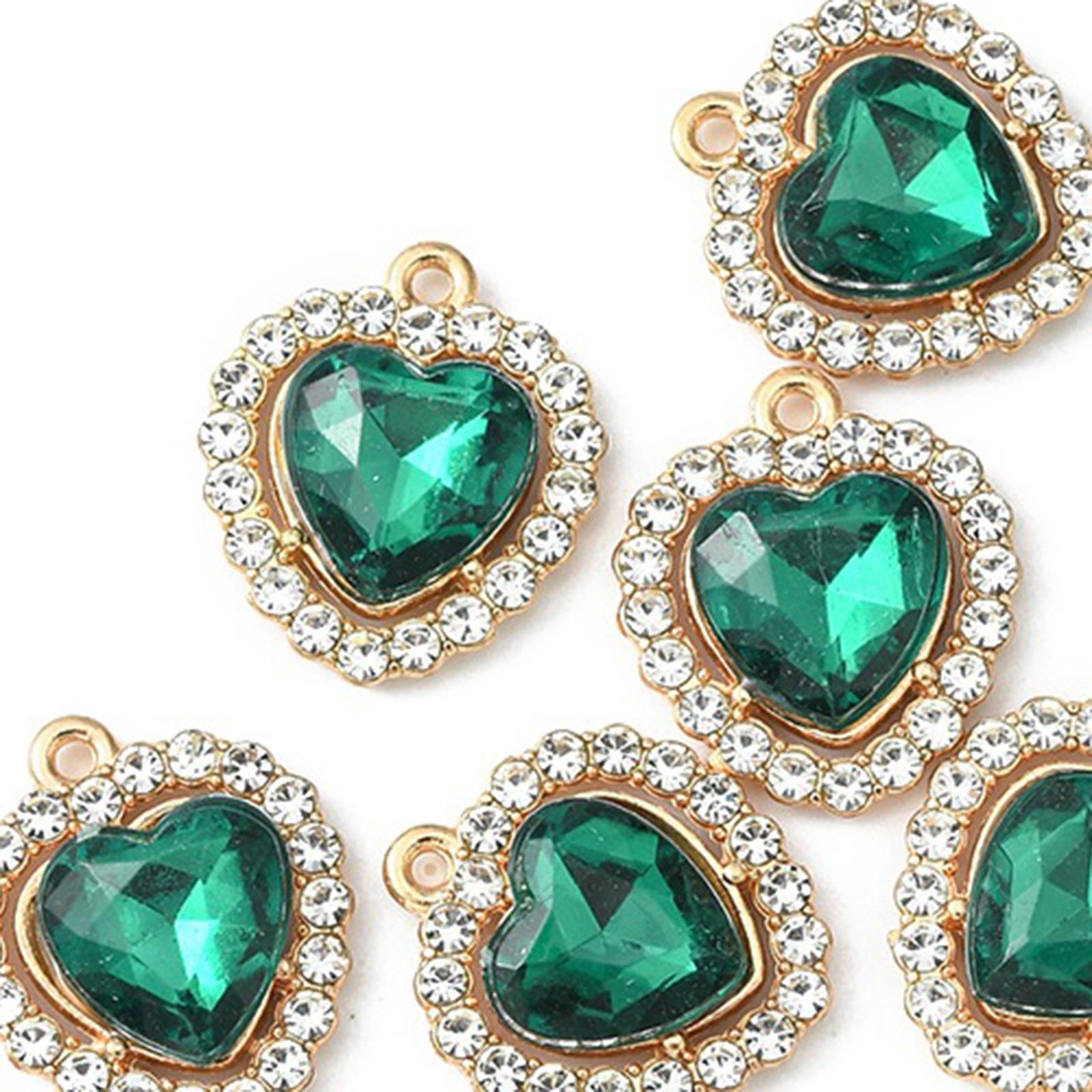 10x Charms Pendants Embellishments Flatback DIY for Wedding Hair Accessories Green