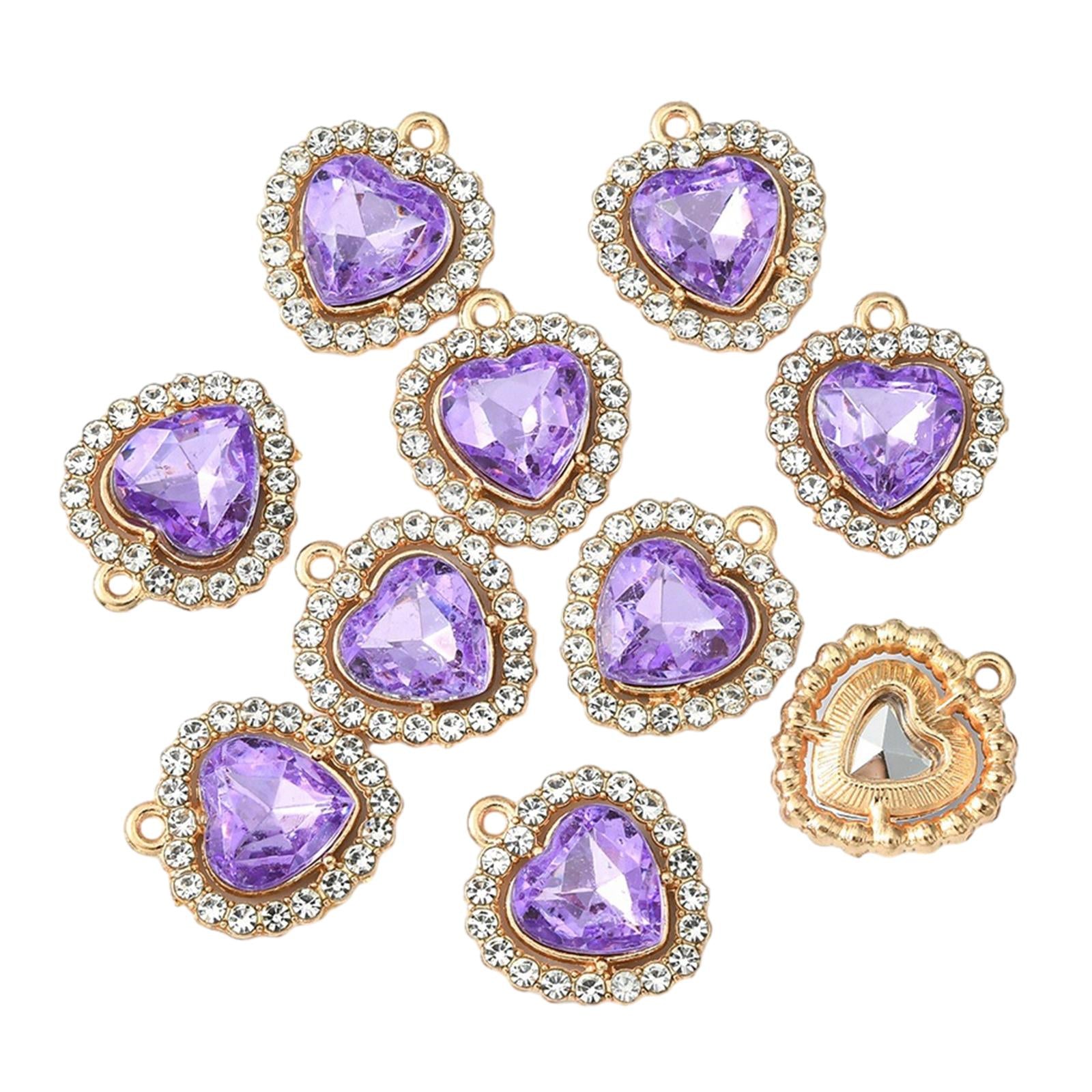 10x Charms Pendants Embellishments Flatback DIY for Wedding Hair Accessories Purple
