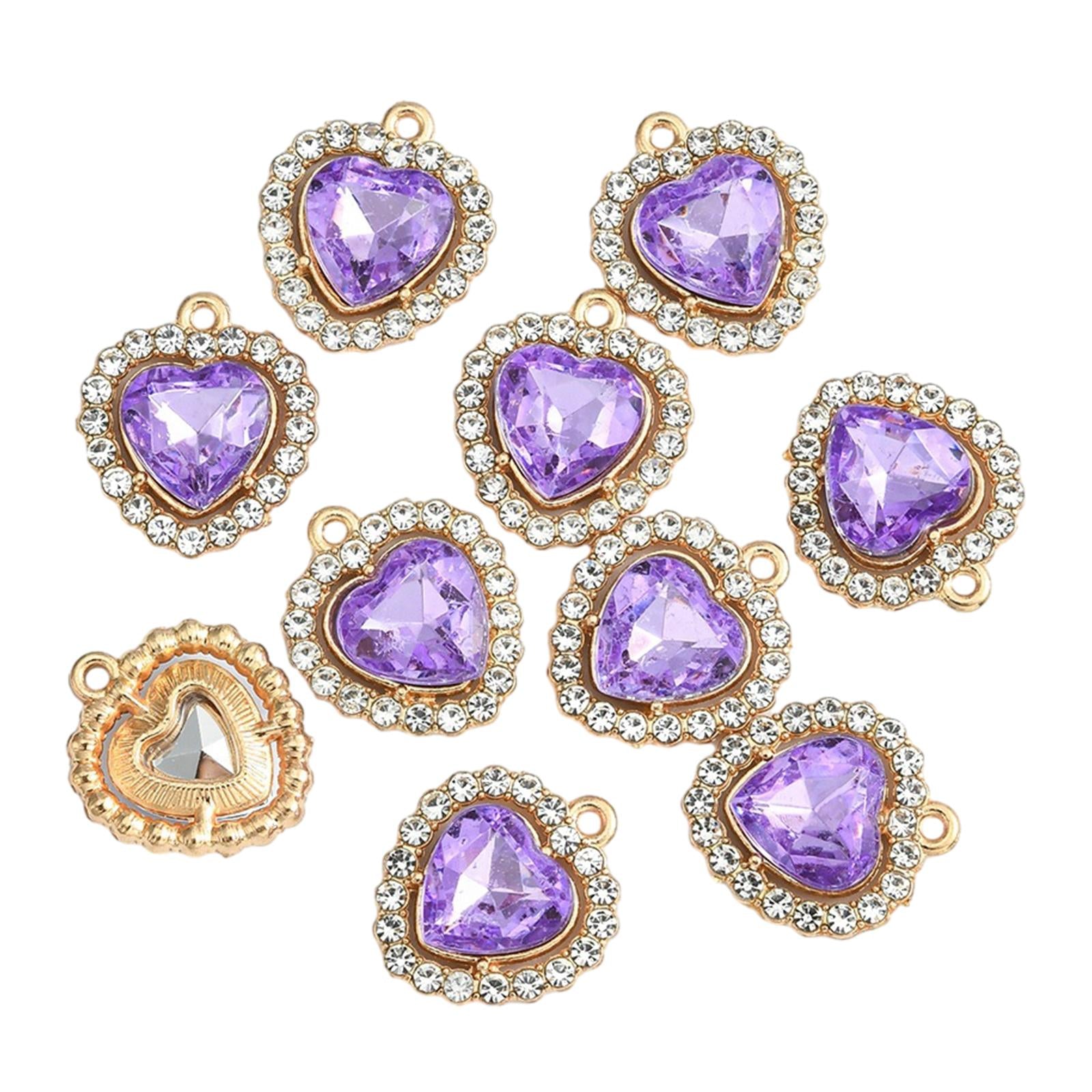 10x Charms Pendants Embellishments Flatback DIY for Wedding Hair Accessories Purple