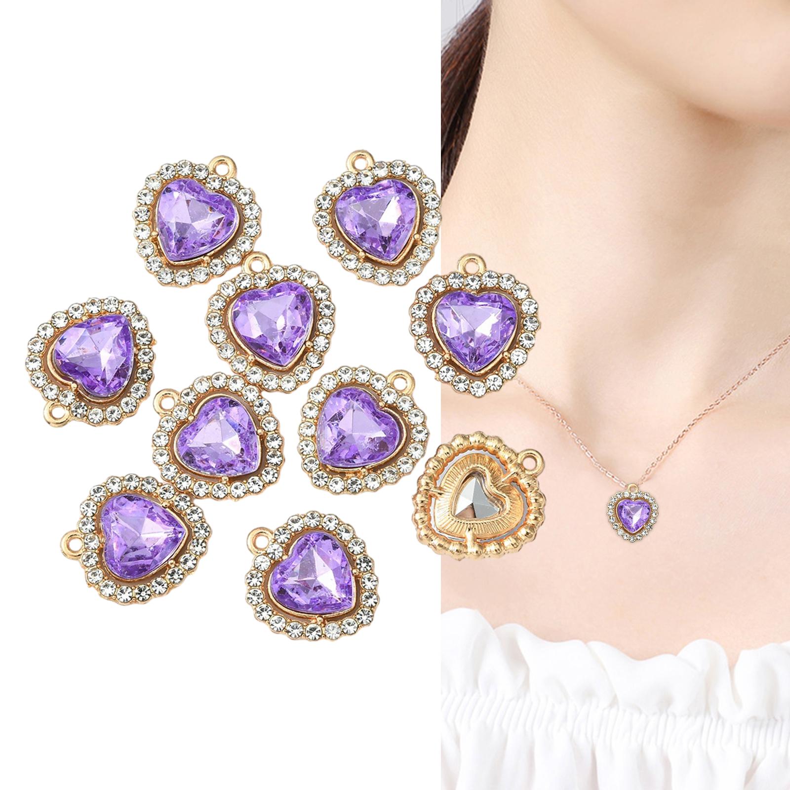 10x Charms Pendants Embellishments Flatback DIY for Wedding Hair Accessories Purple