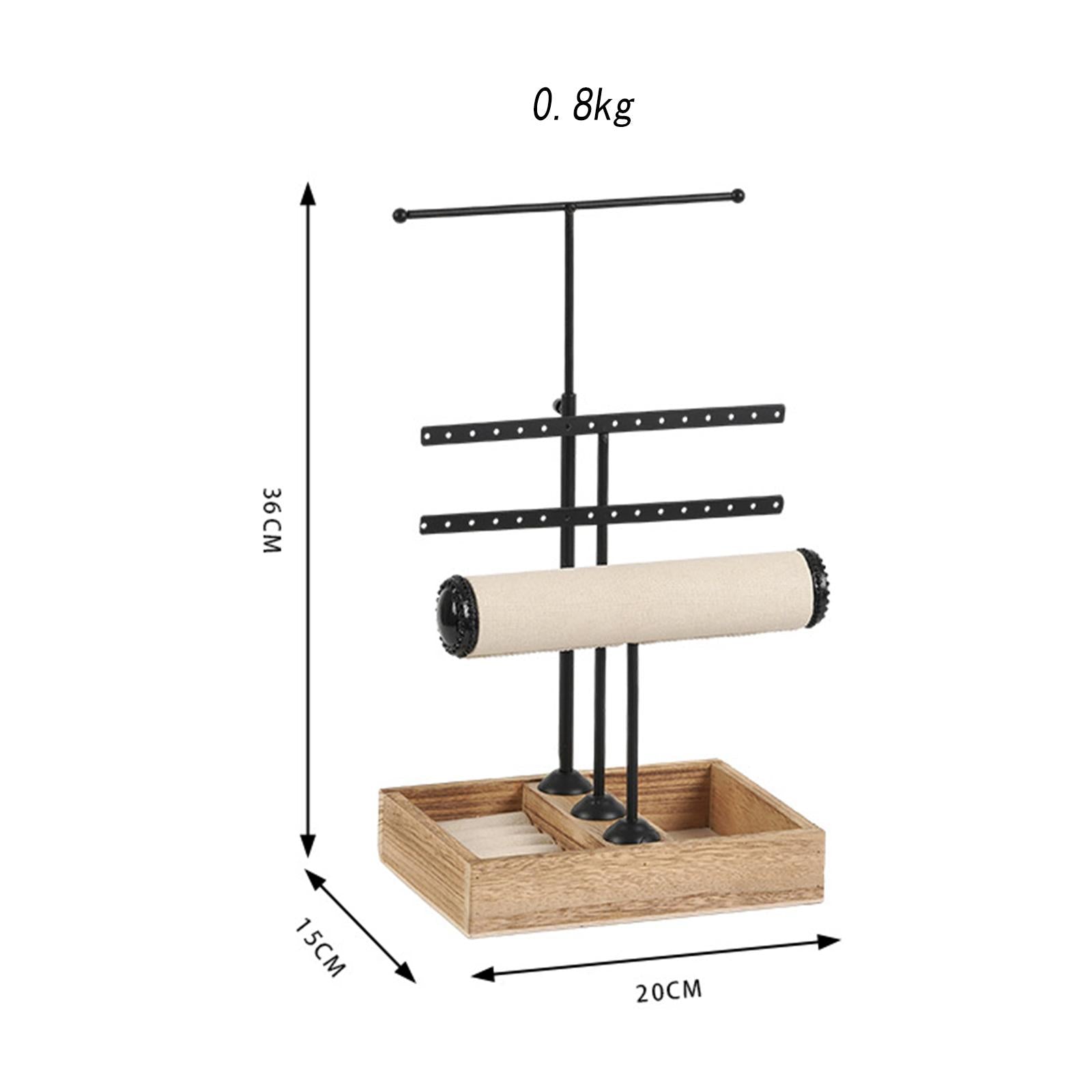 4 Layers Jewelry Display Stand T Shaped Showcase for Rings Necklace Pendants
