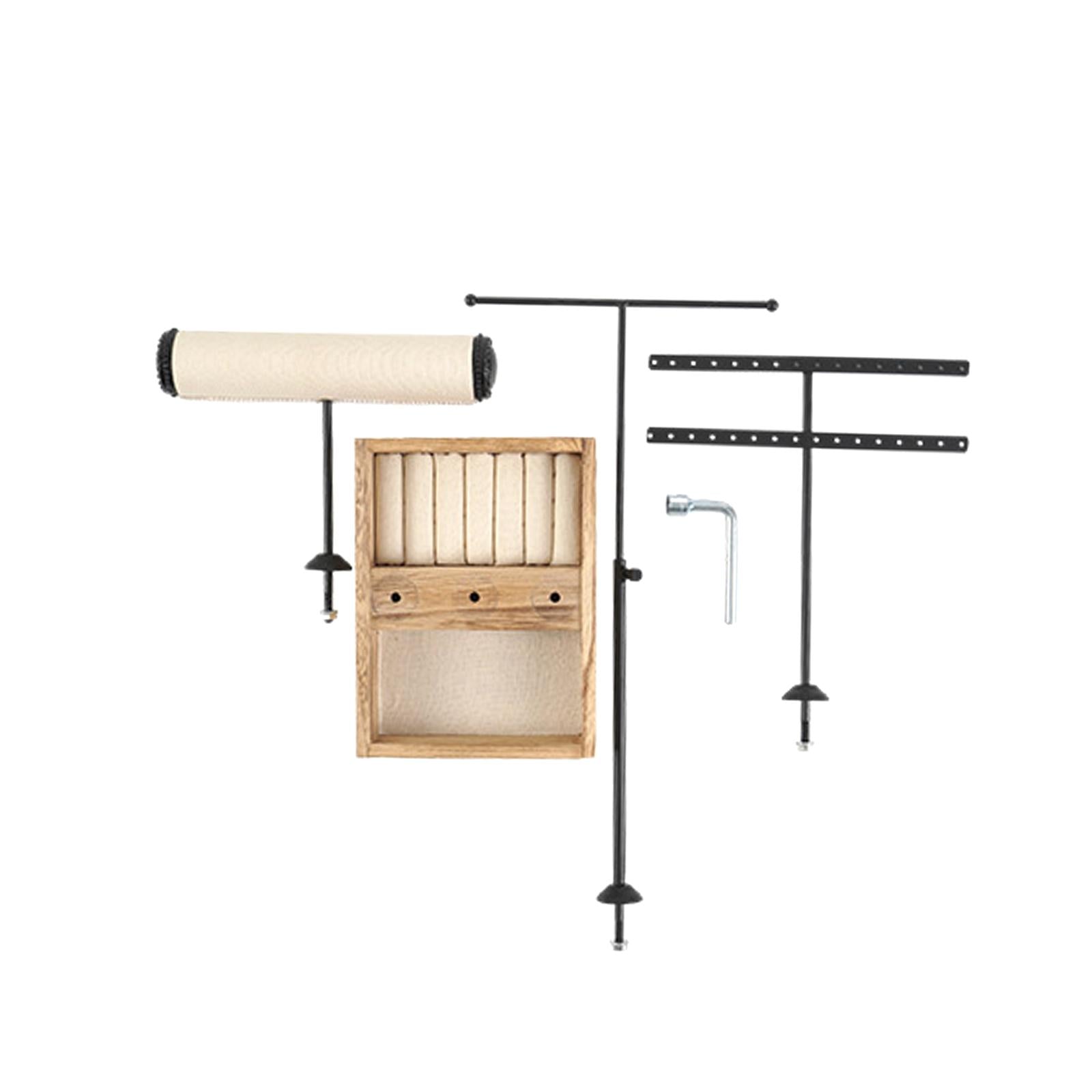 4 Layers Jewelry Display Stand T Shaped Showcase for Rings Necklace Pendants