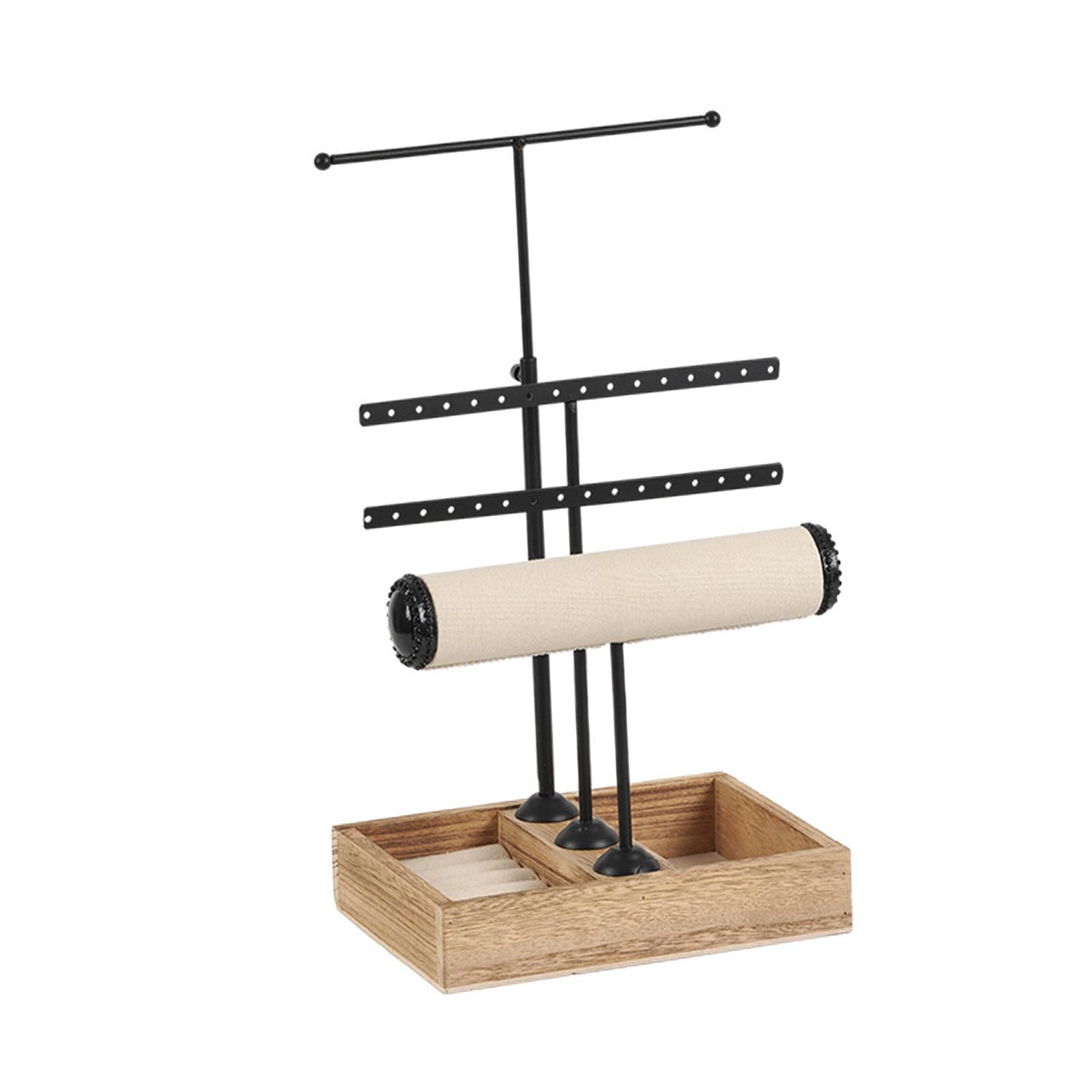 4 Layers Jewelry Display Stand T Shaped Showcase for Rings Necklace Pendants
